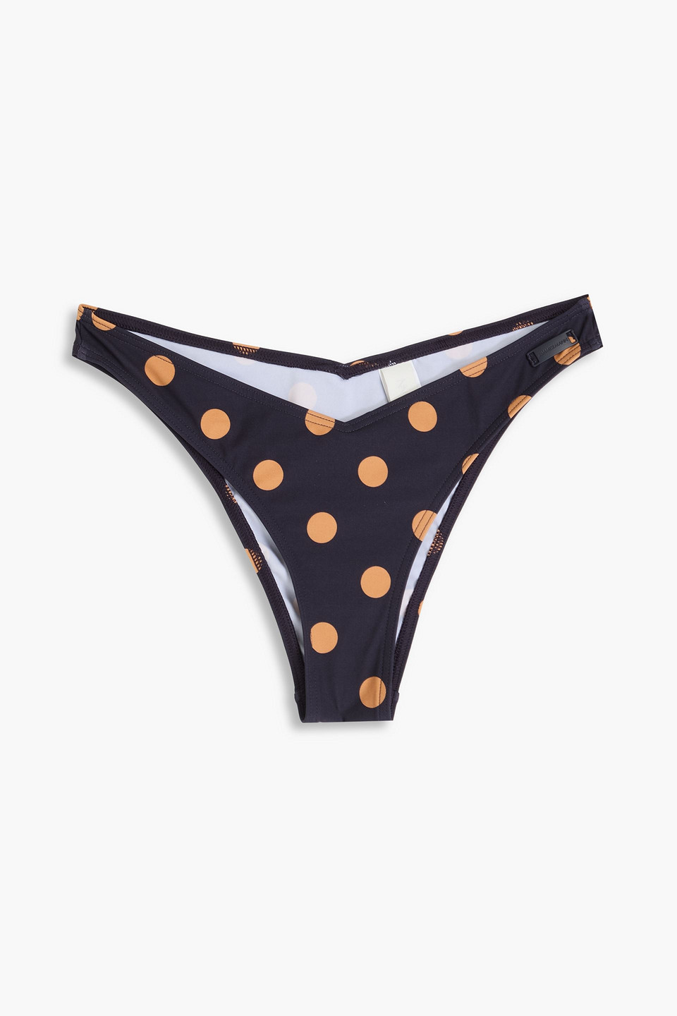 Zimmermann Polka-dot Mid-rise Bikini Briefs In Black