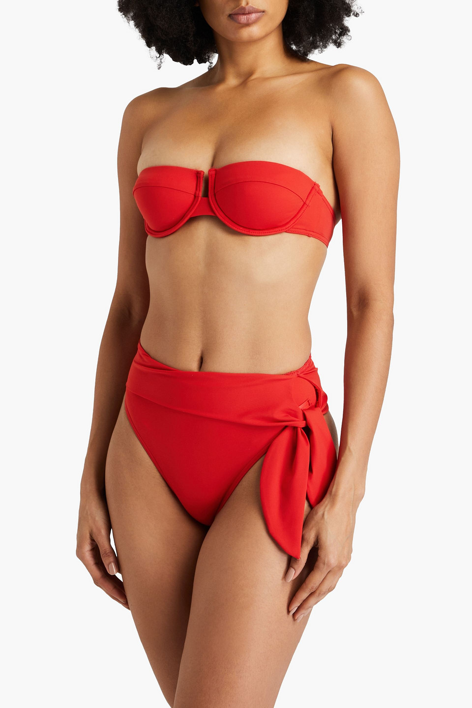 Zimmermann Knotted High-rise Bikini Briefs In Red