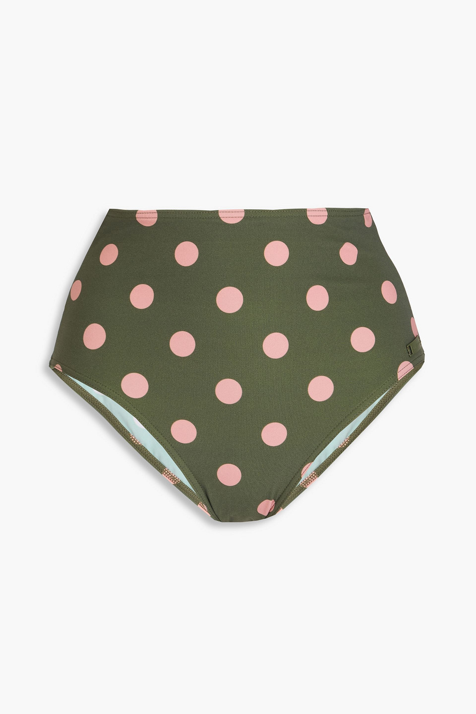 Zimmermann Polka-dot High-rise Bikini Briefs In Military-grün