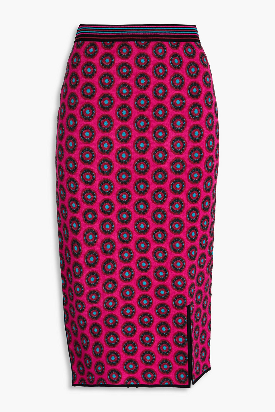 Diane Von Furstenberg Gusta Jacquard-knit Midi Skirt In Fuchsia