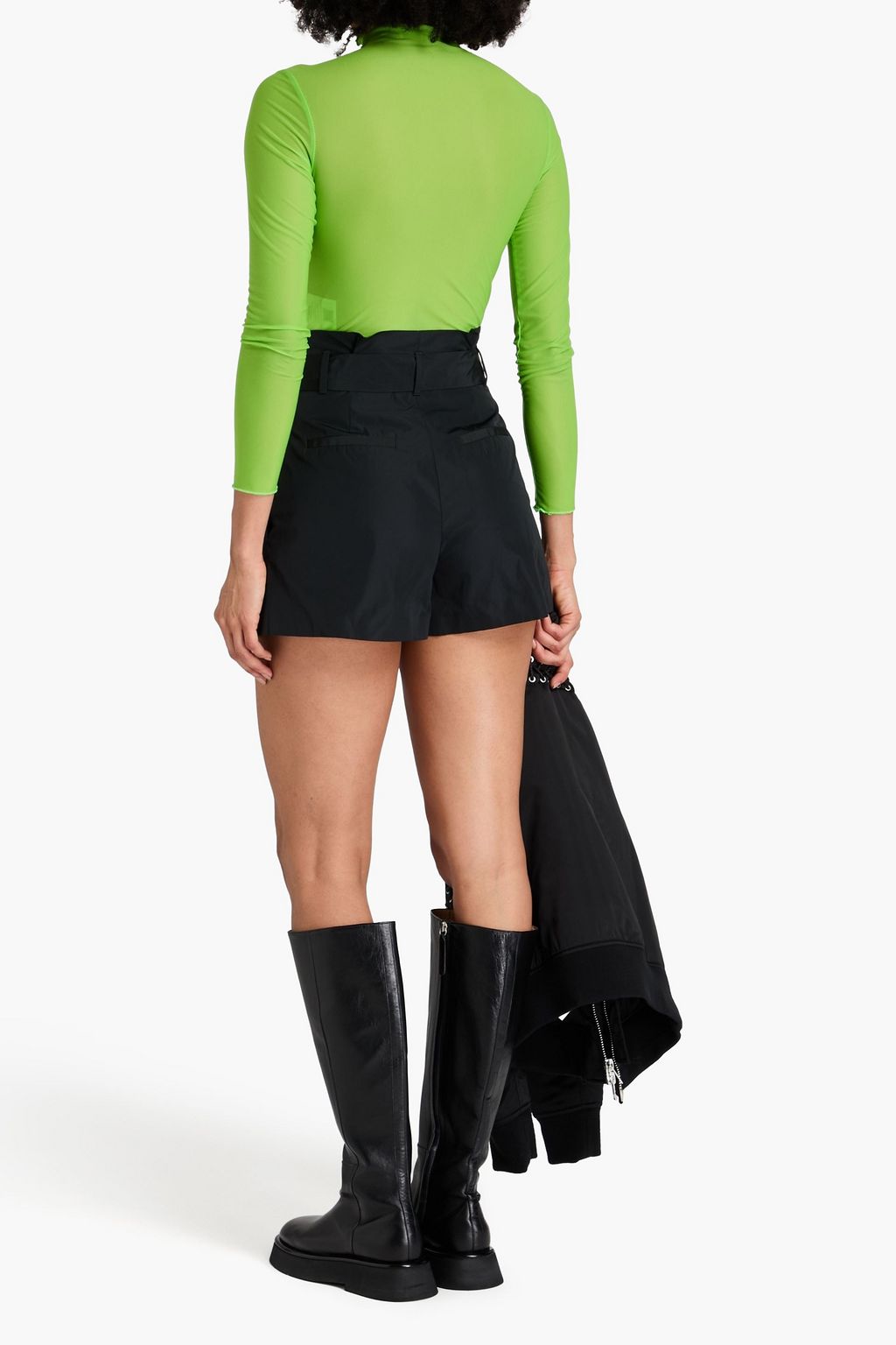 REDVALENTINO شورت من التفتا مزين بكسرات
