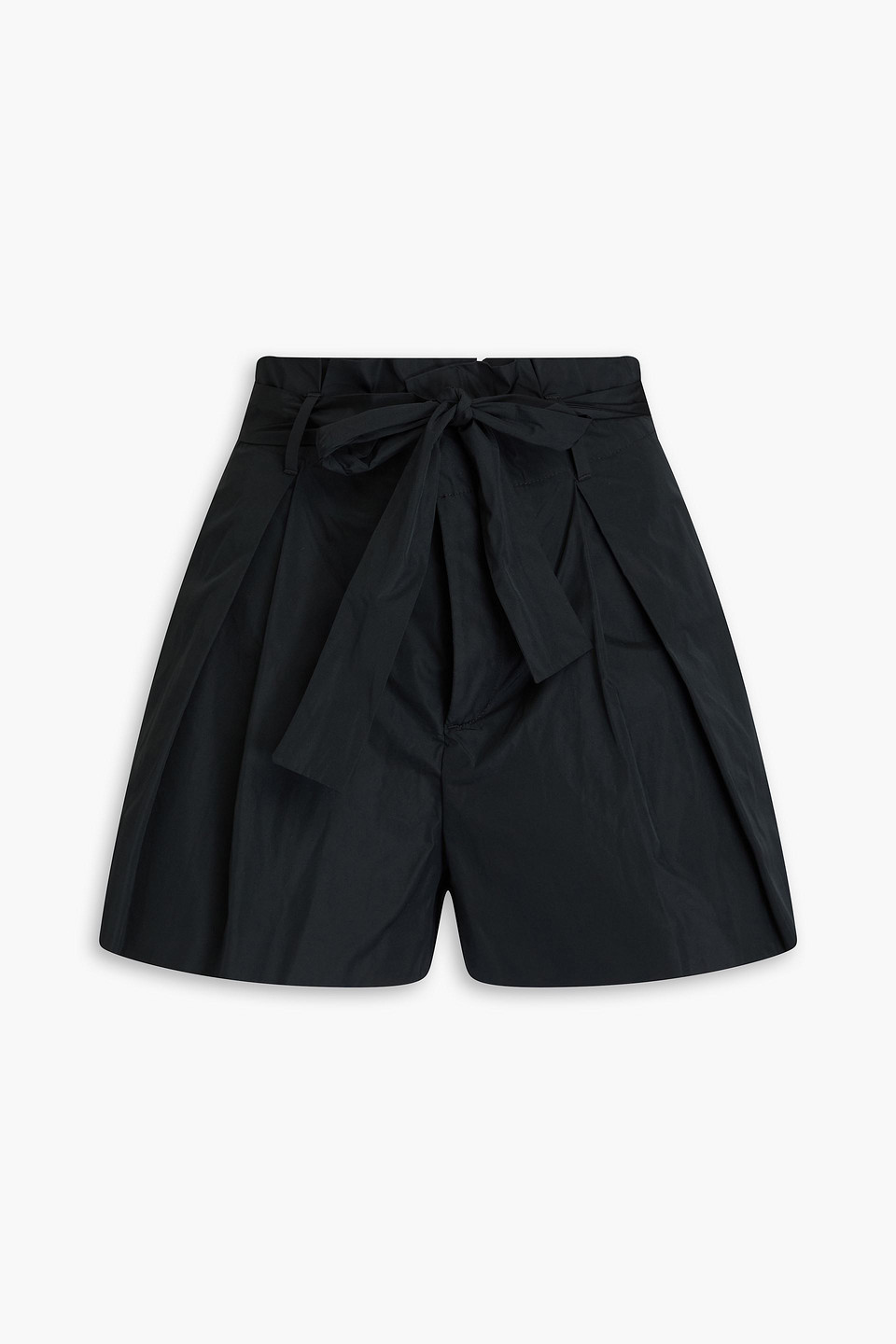 Red Pleated Taffeta Shorts In Black