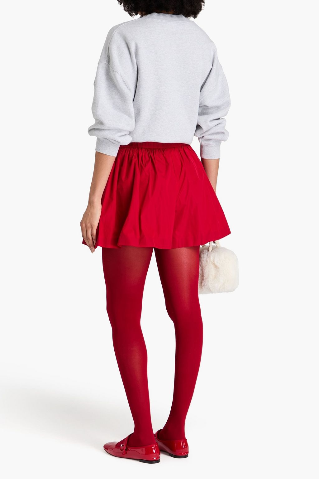 REDVALENTINO شورت من التفتا مزين بكسرات