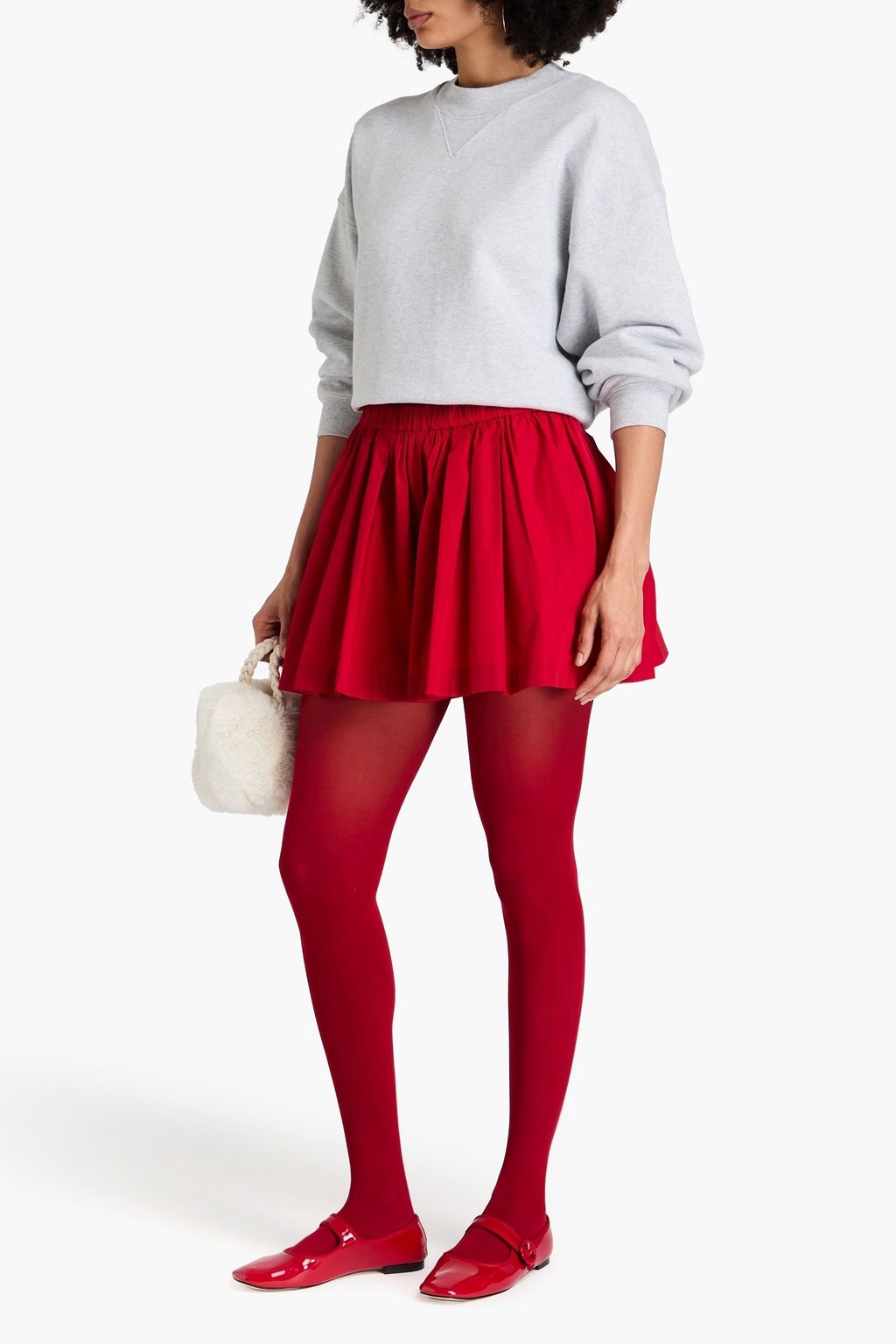 REDVALENTINO شورت من التفتا مزين بكسرات