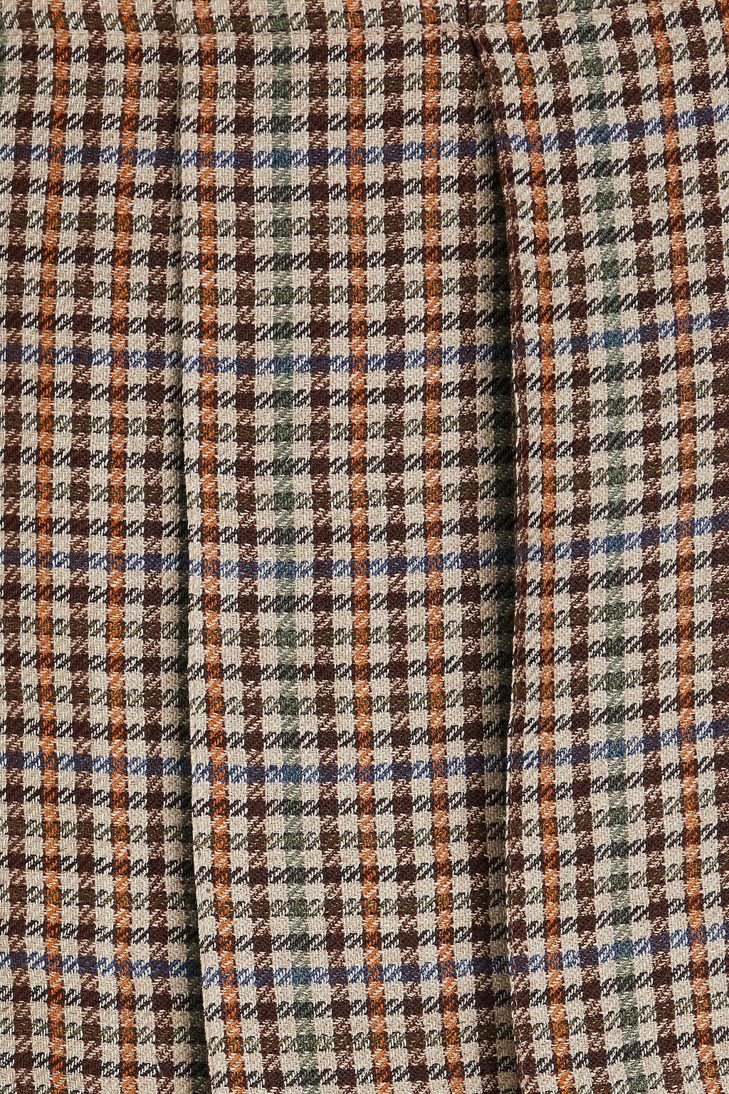 BRUNELLO CUCINELLI Mini-Wickelrock aus Tweed aus einer Leinen-Seidenmischung mit Gingham-Karo