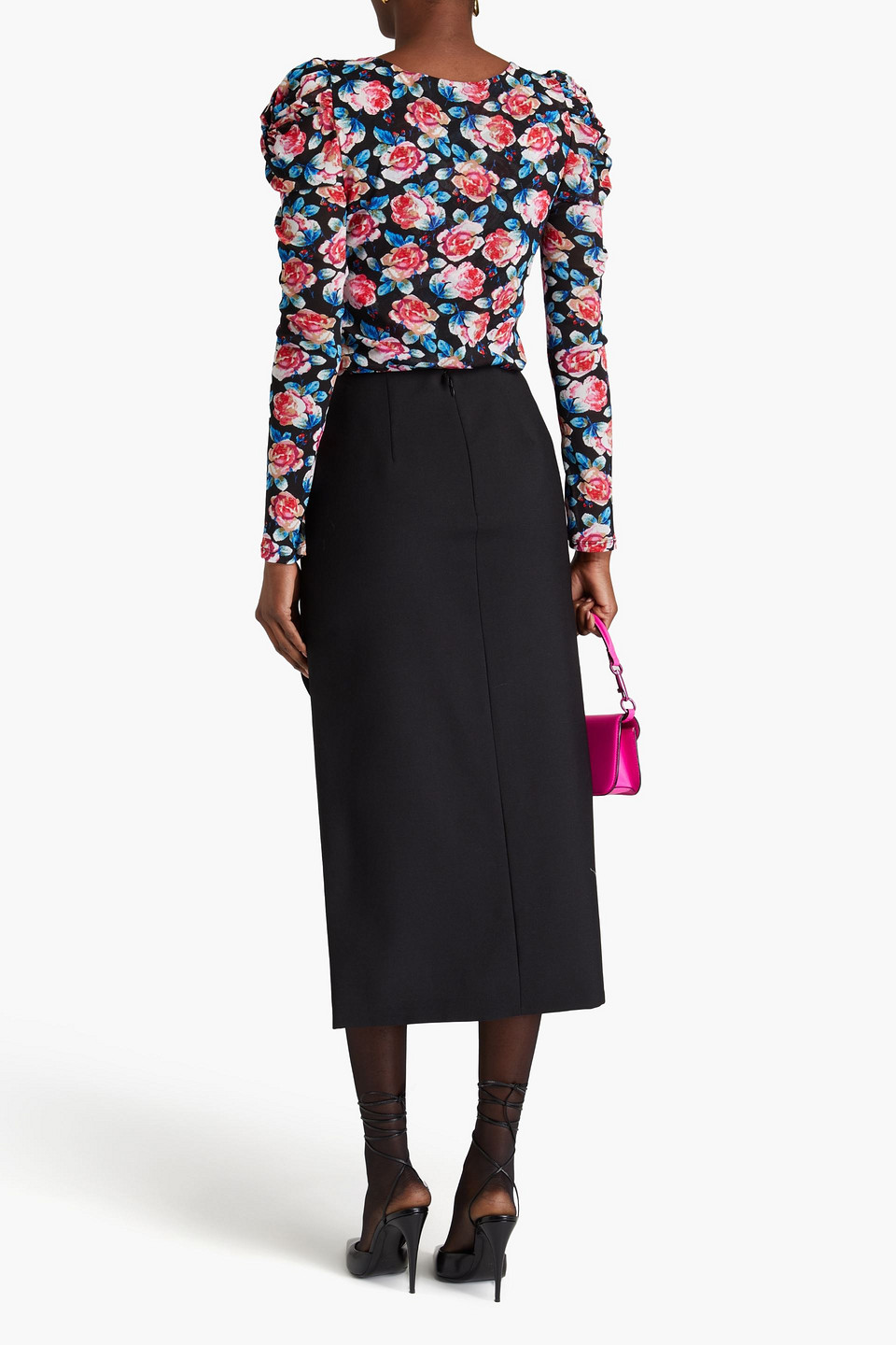  Diane Von Furstenberg - Erik Body Aus Mesh Mit Floralem Print Und Twist-detail An Der Vorderseite - Pink - L 