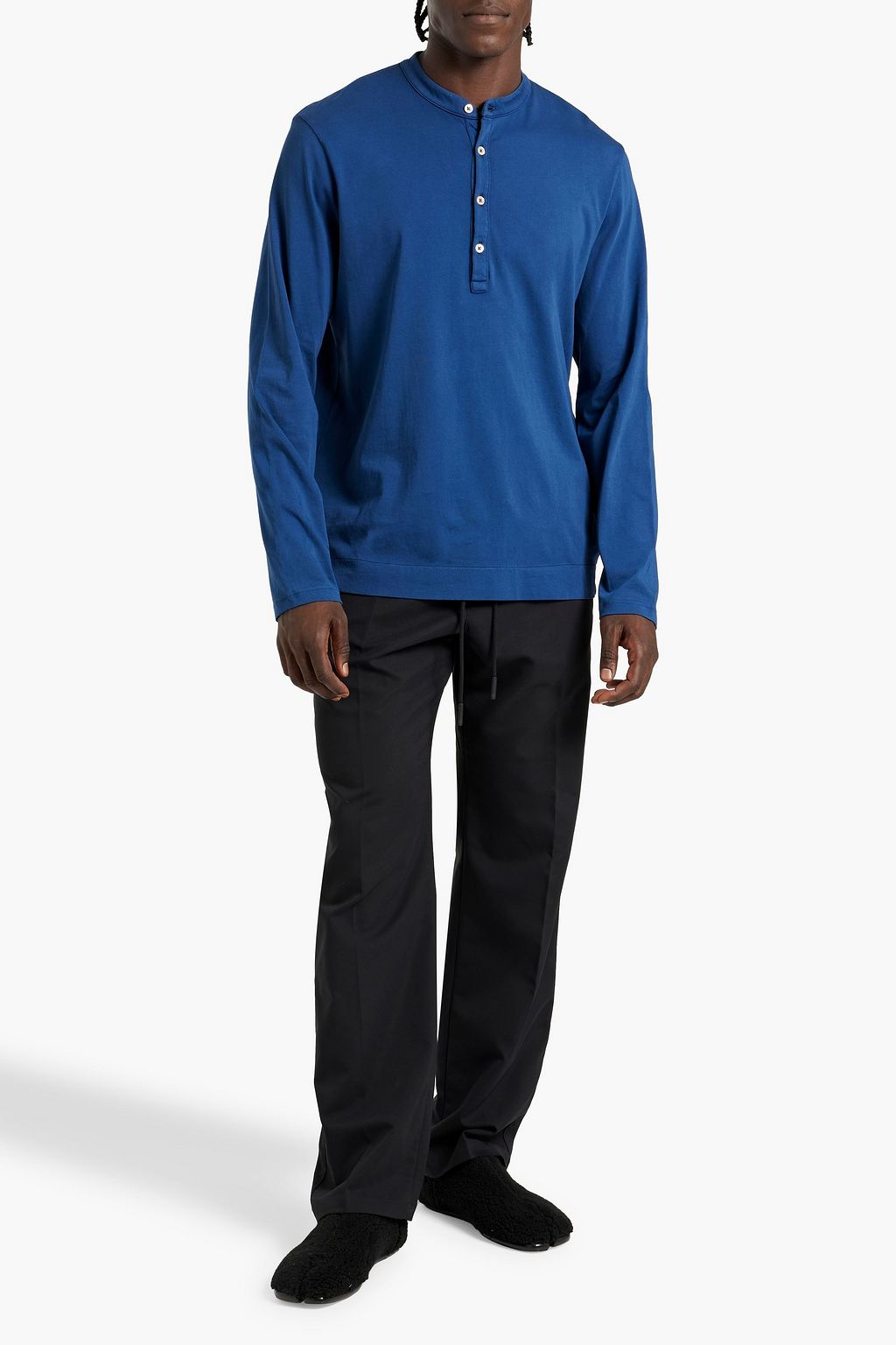 BOGLIOLI Cotton-jersey Henley T-shirt