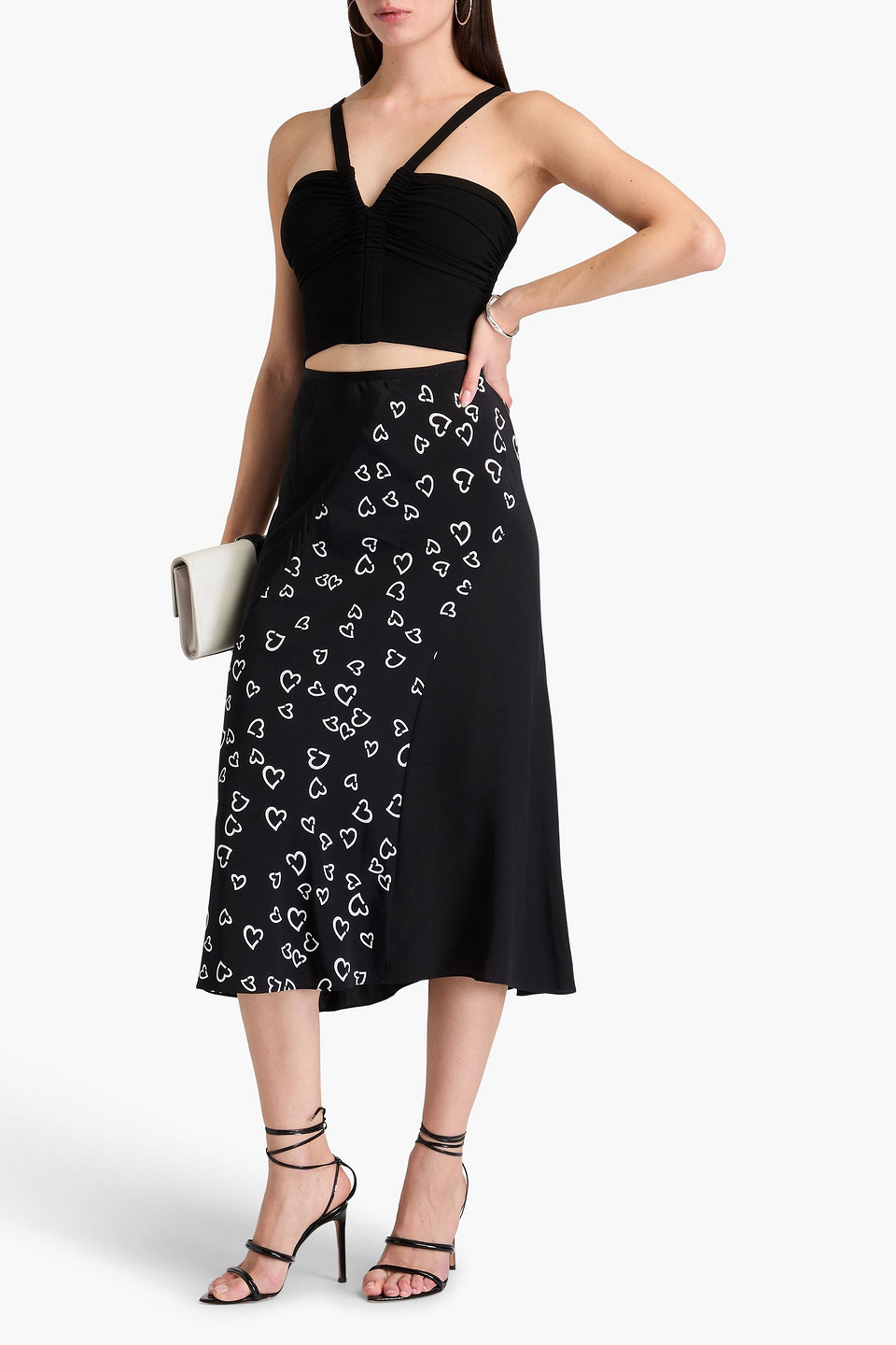 DIANE VON FURSTENBERG RAVNITA PRINTED CREPE DE CHINE MIDI SKIRT