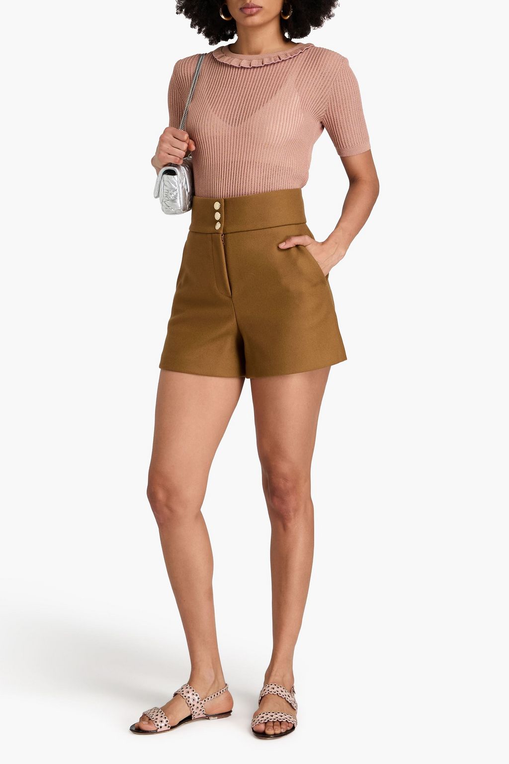 REDVALENTINO شورت من اللبّاد المصنوع من مزيج الصوف