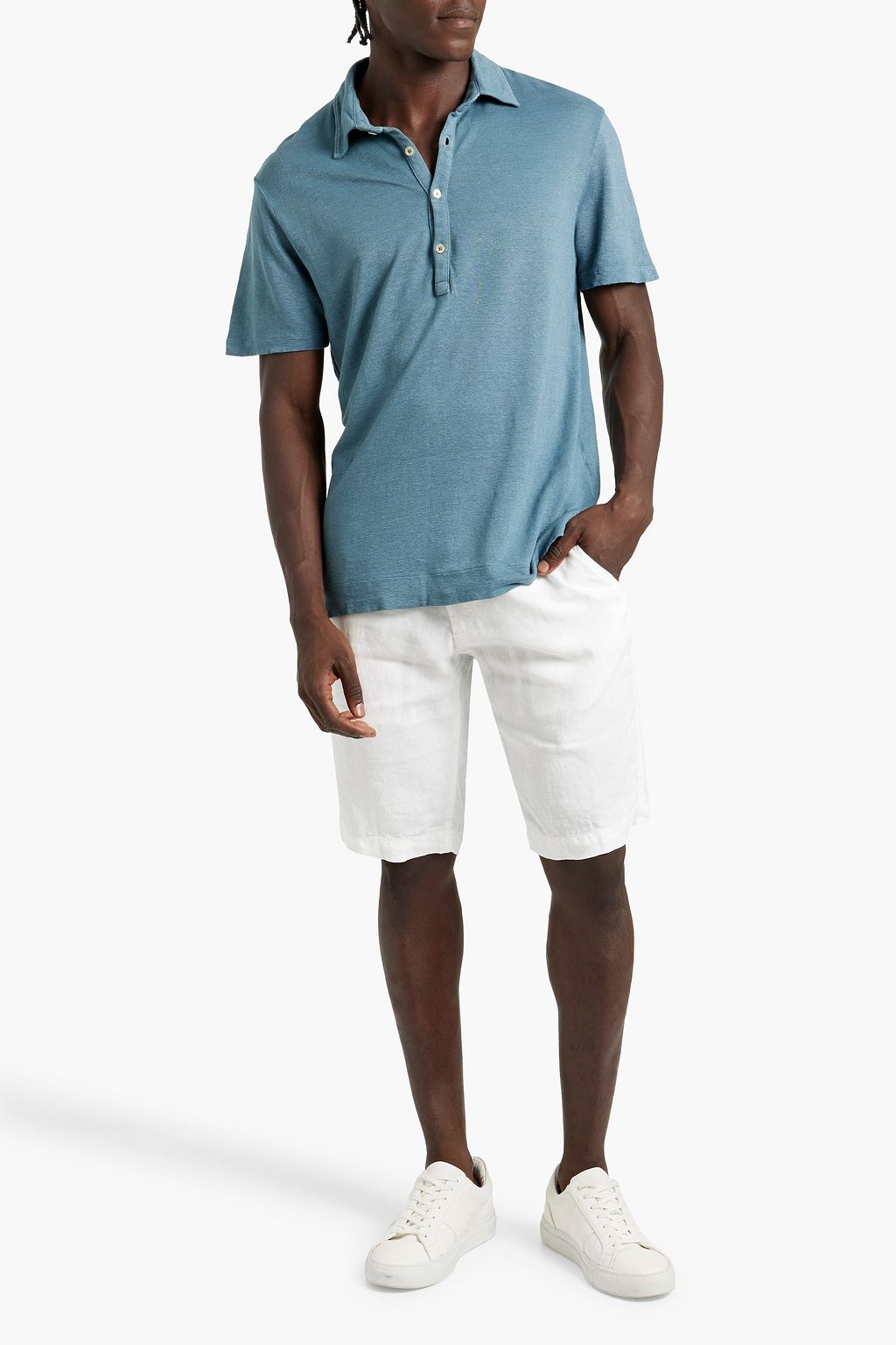 BOGLIOLI Linen-jersey polo shirt