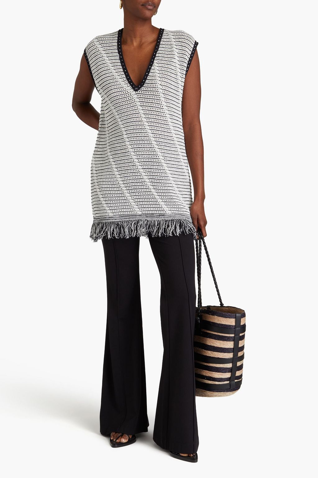 DIANE VON FURSTENBERG Styles pointelle-knit cotton top