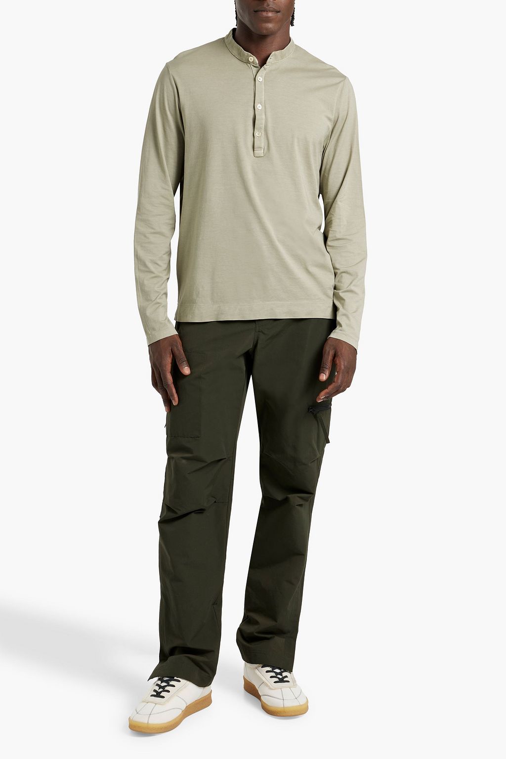BOGLIOLI Cotton-jersey Henley T-shirt