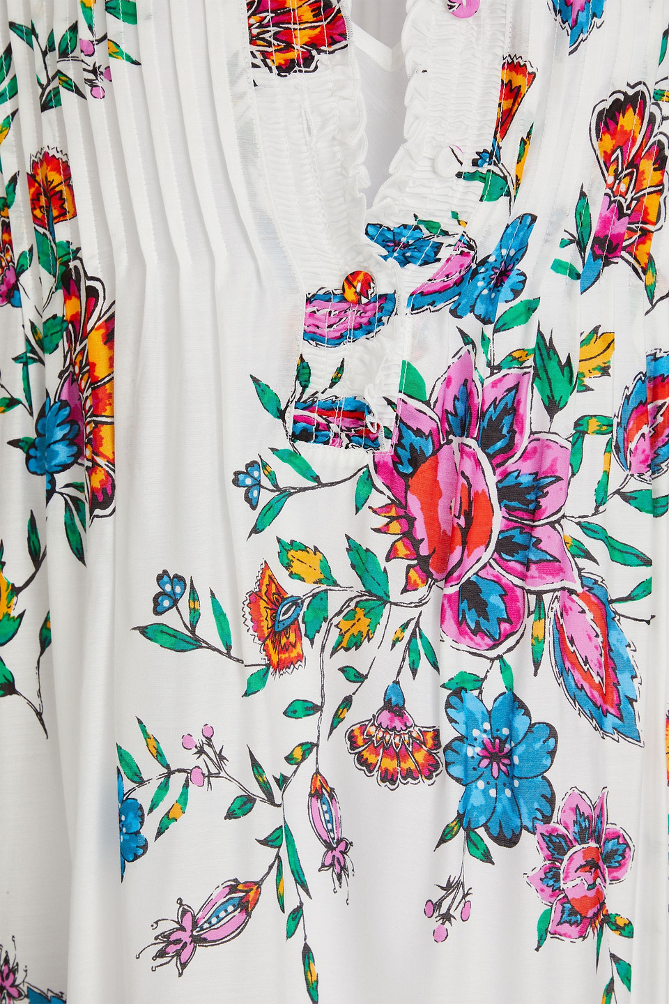 Diane Von Furstenberg Layla Floral-print Voile Maxi Dress In White