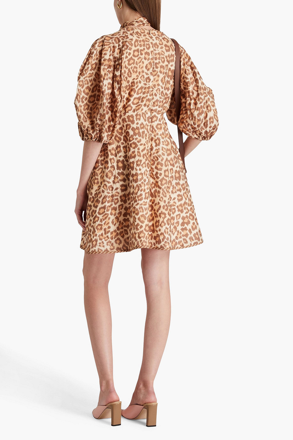 Zimmermann Minikleid Aus Leinen Mit Leopardenprint Und Bindedetail In Animal-print