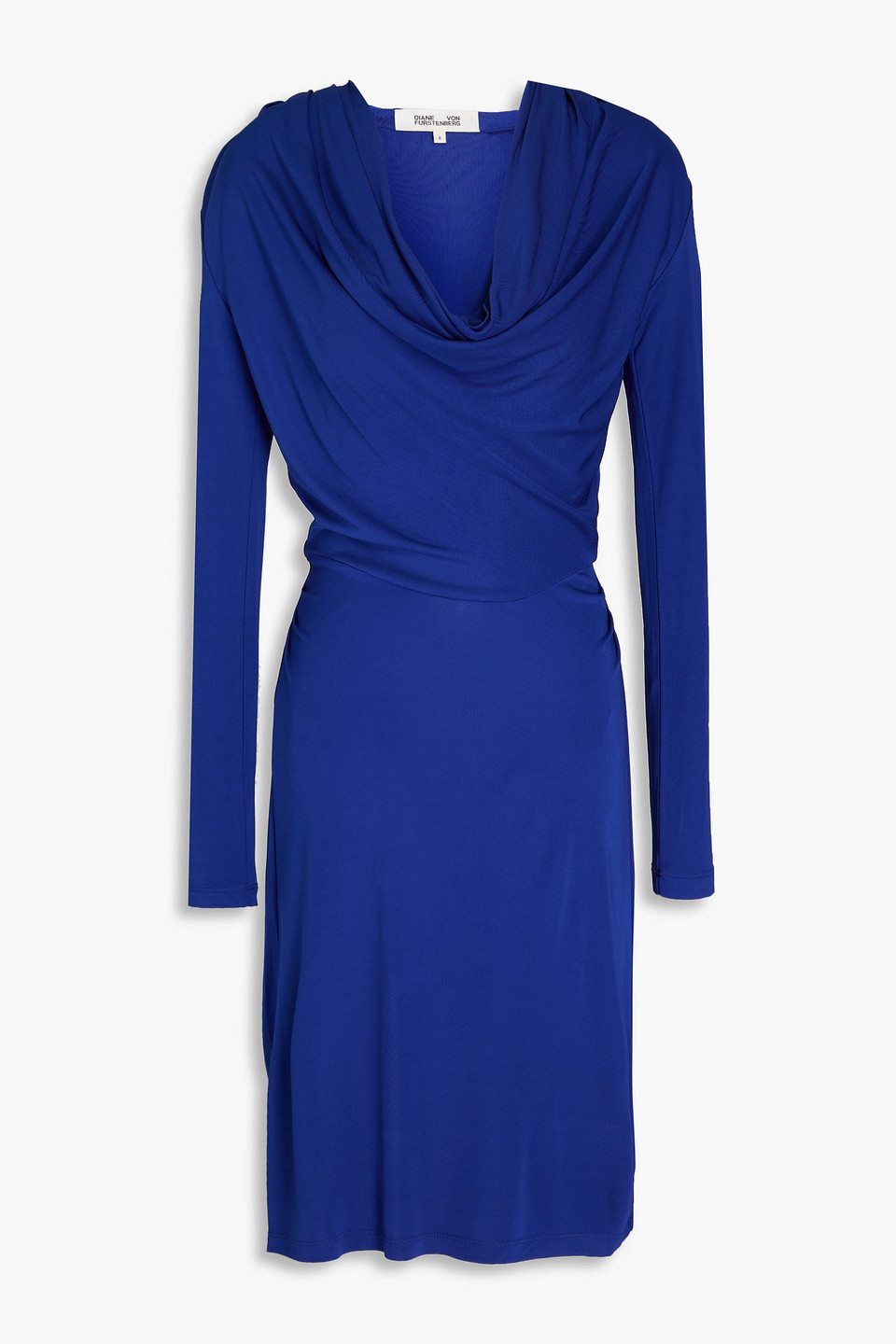 Diane Von Furstenberg Joanie Draped Jersey Minidress In Royal Blue