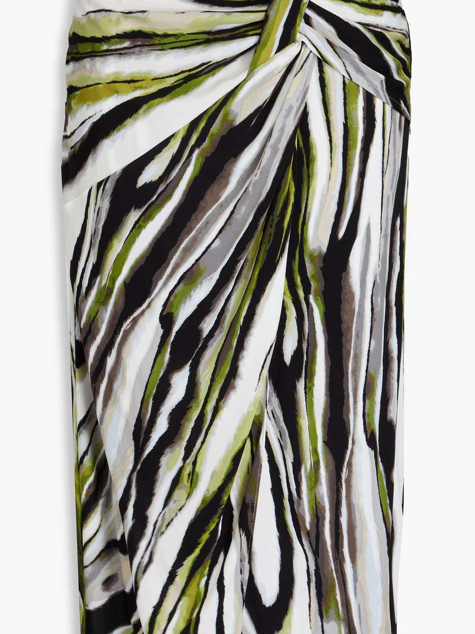 garcel wrap-effect printed jersey midi skirt