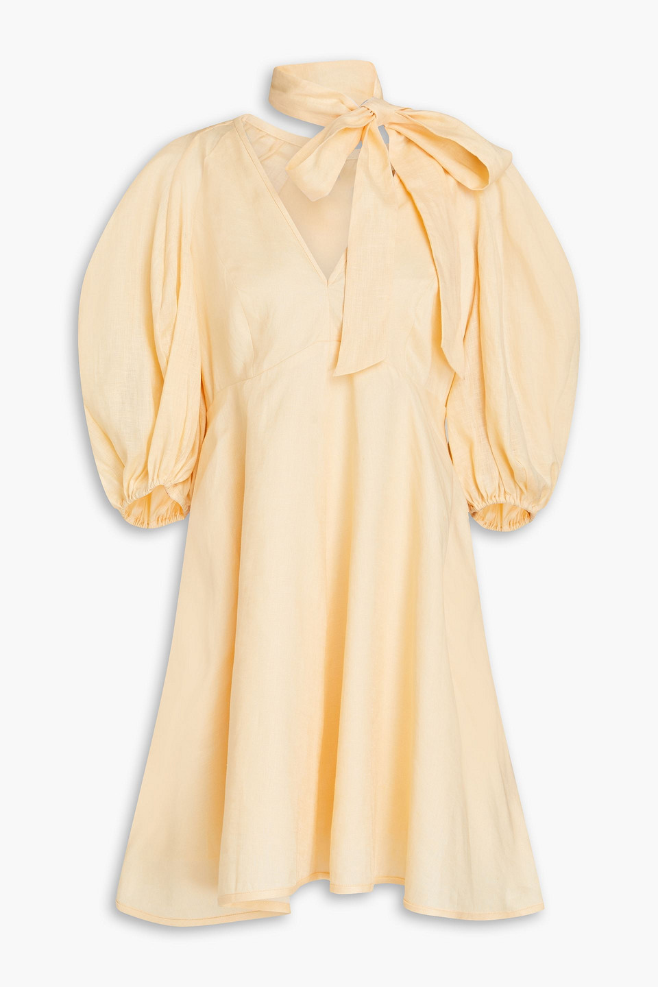 Zimmermann Minikleid Aus Leinen Mit Bindedetail In Neutral