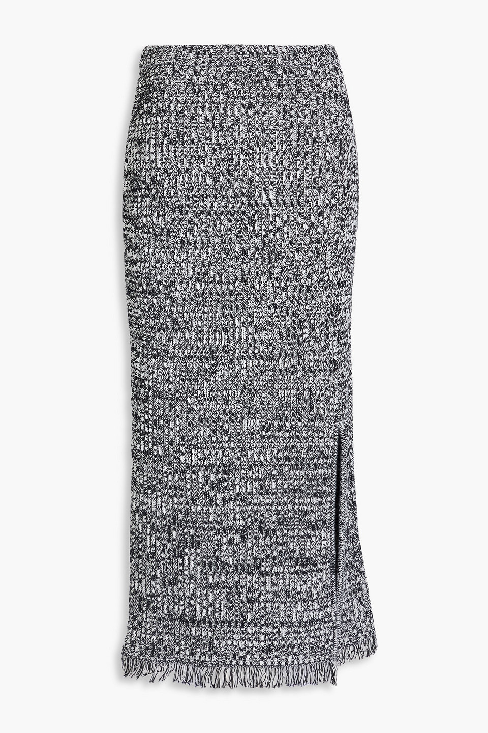 Diane Von Furstenberg Emmie Ribbed Cotton Midi Skirt In Black