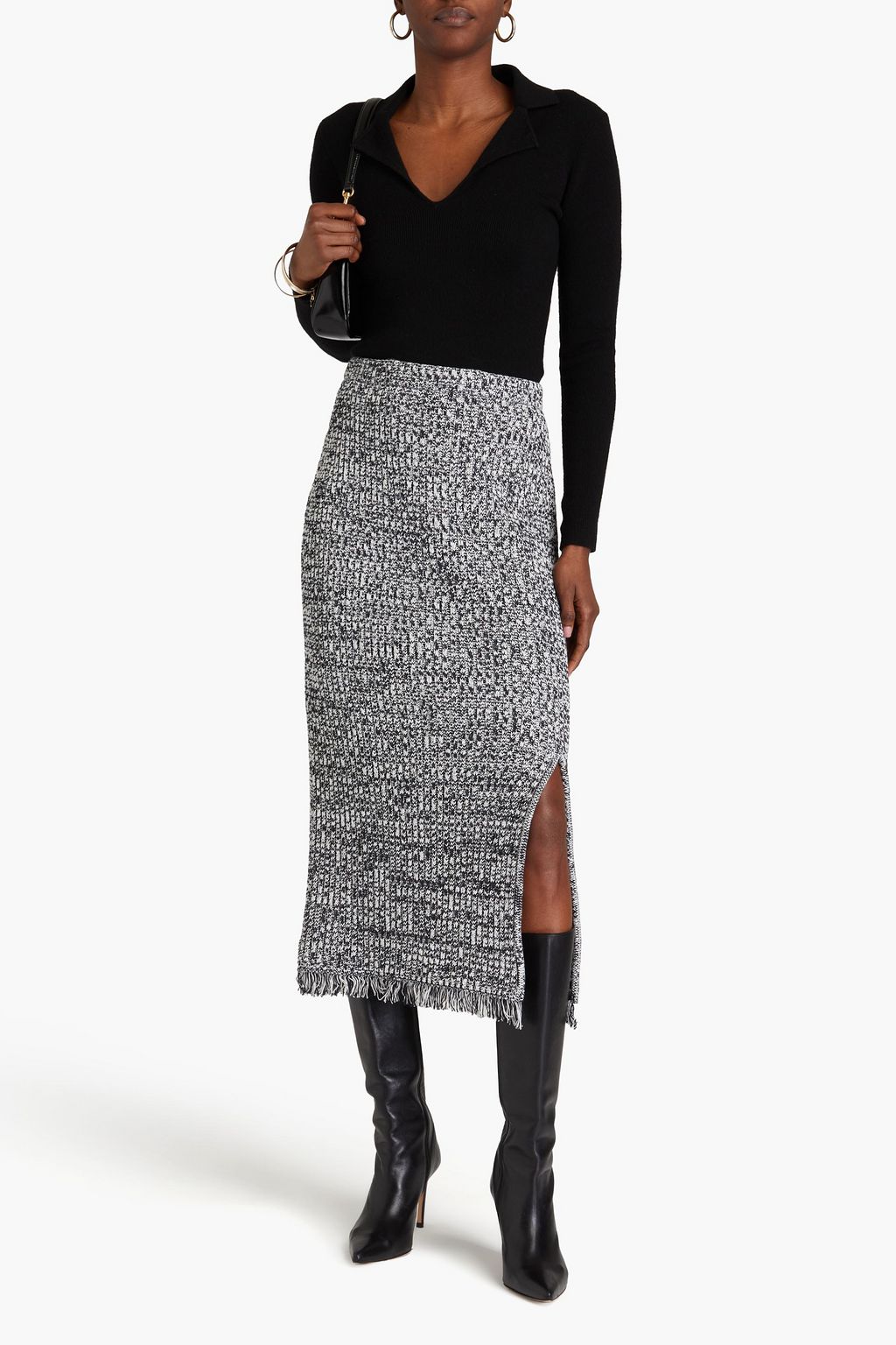 DIANE VON FURSTENBERG Emmie ribbed cotton midi skirt