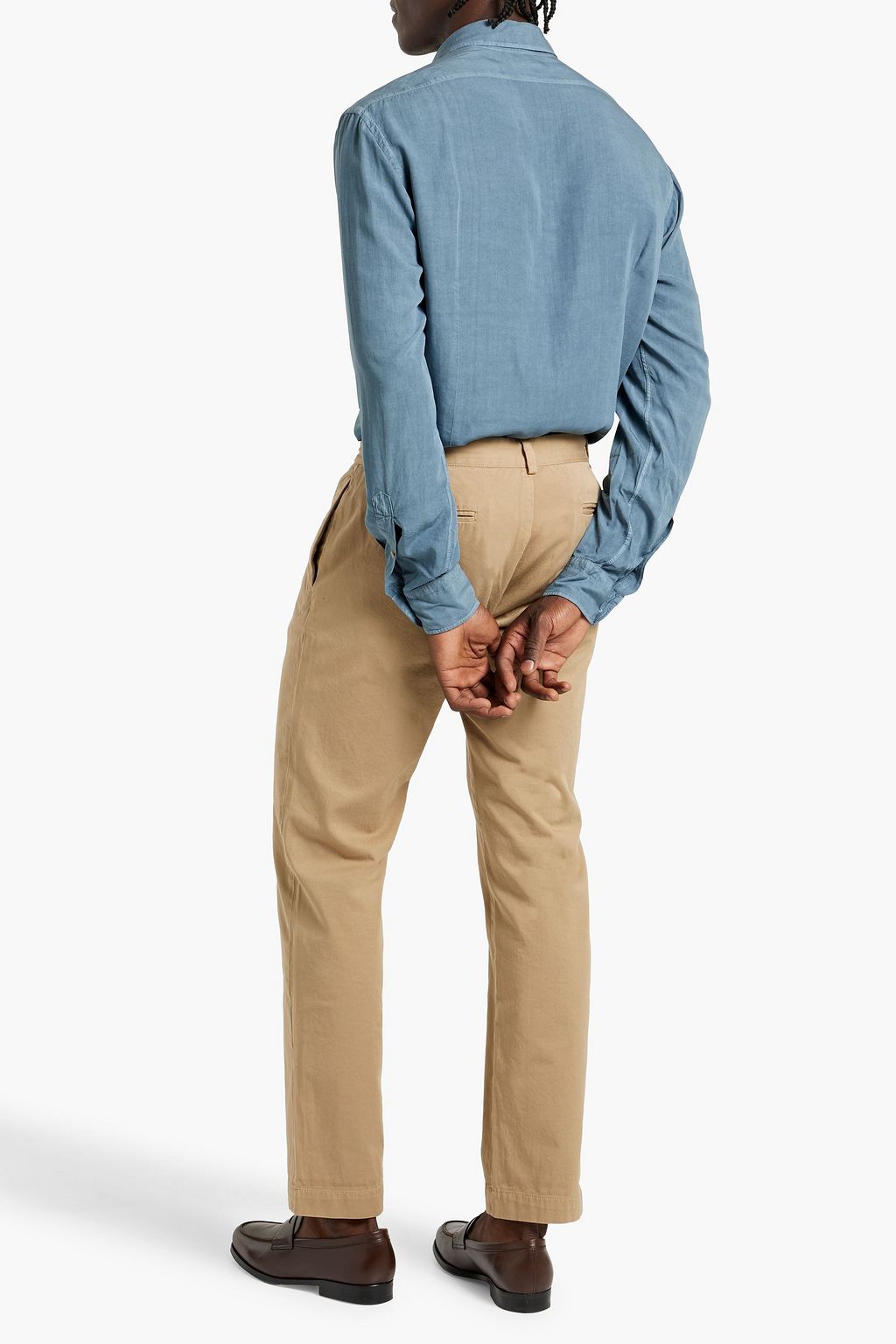 BOGLIOLI Striped linen and cotton-blend shirt