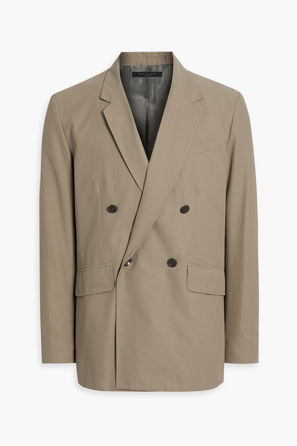 Double-breasted cotton-blend blazer