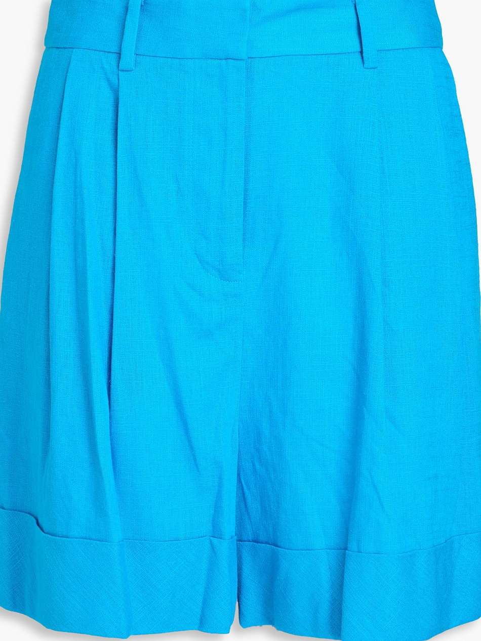 shiana slub woven pleated shorts