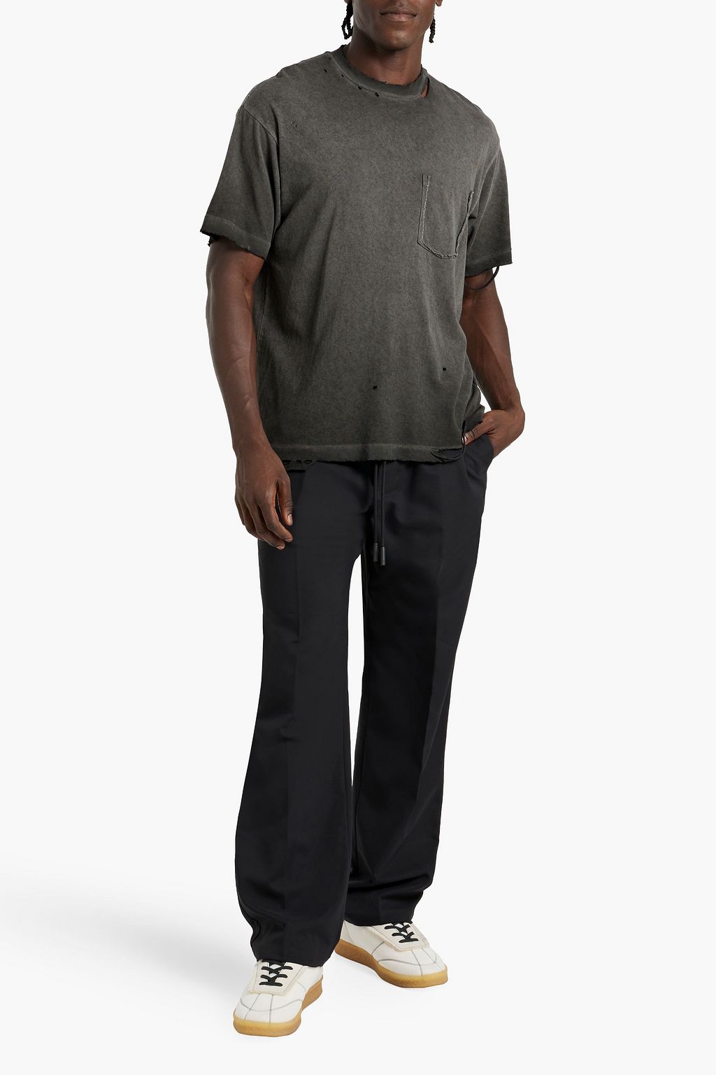 JOHN ELLIOTT Distressed printed cotton-blend jersey T-shirt