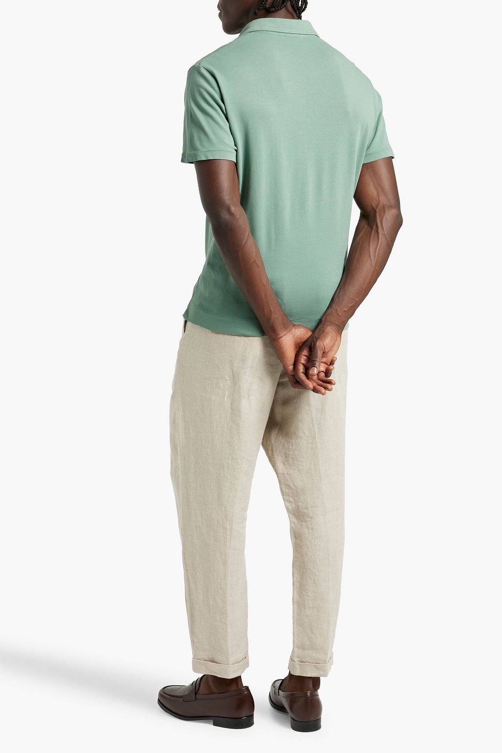 BOGLIOLI Cotton-blend piqué polo shirt
