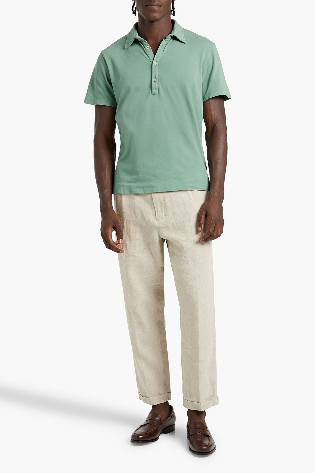 BOGLIOLI Cotton-blend piqué polo shirt