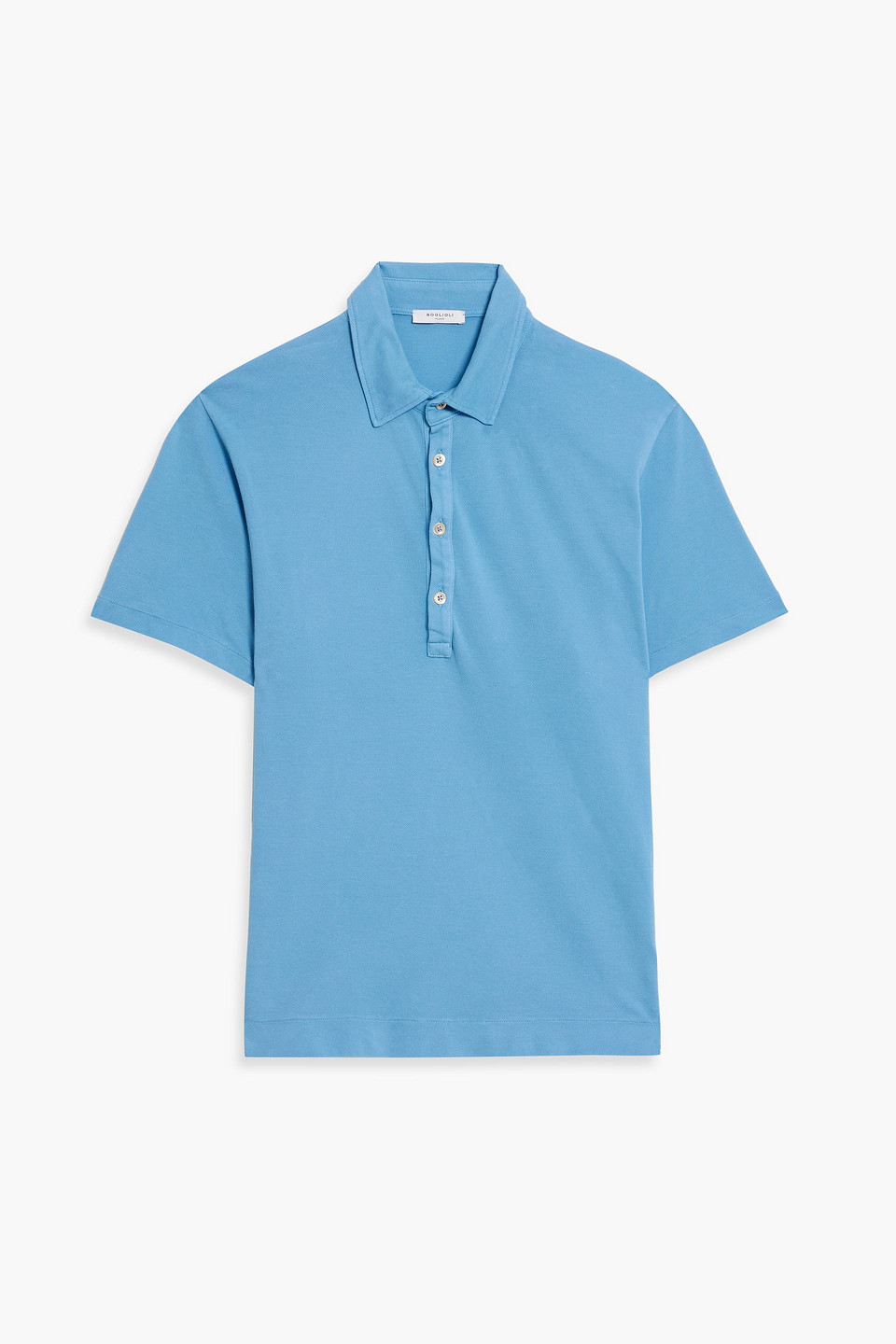 Cotton-blend piqué polo shirt