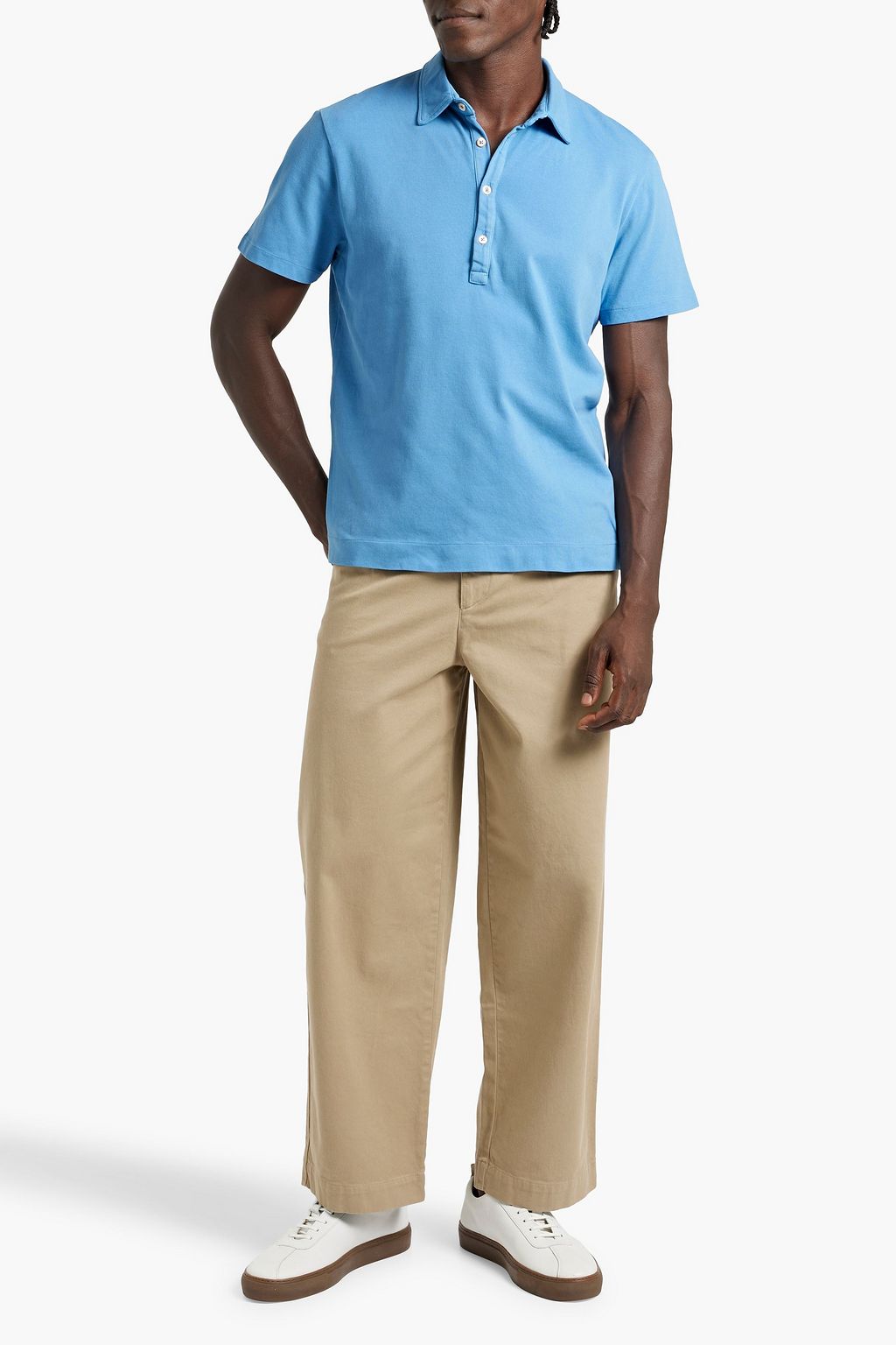 BOGLIOLI Cotton-blend piqué polo shirt