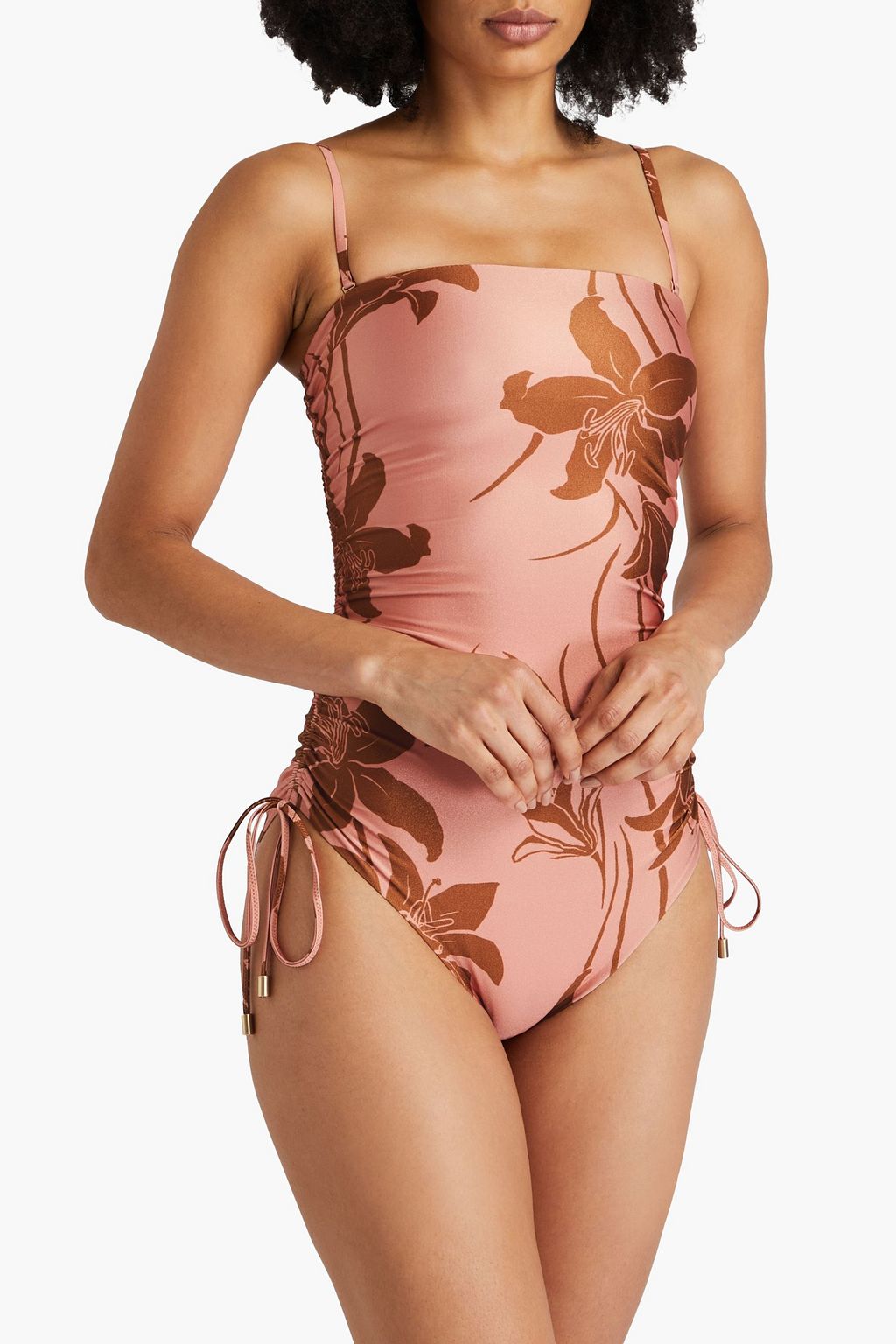ZIMMERMANN لباس سباحة بدون حمالات مزين بطبعة الأزهار