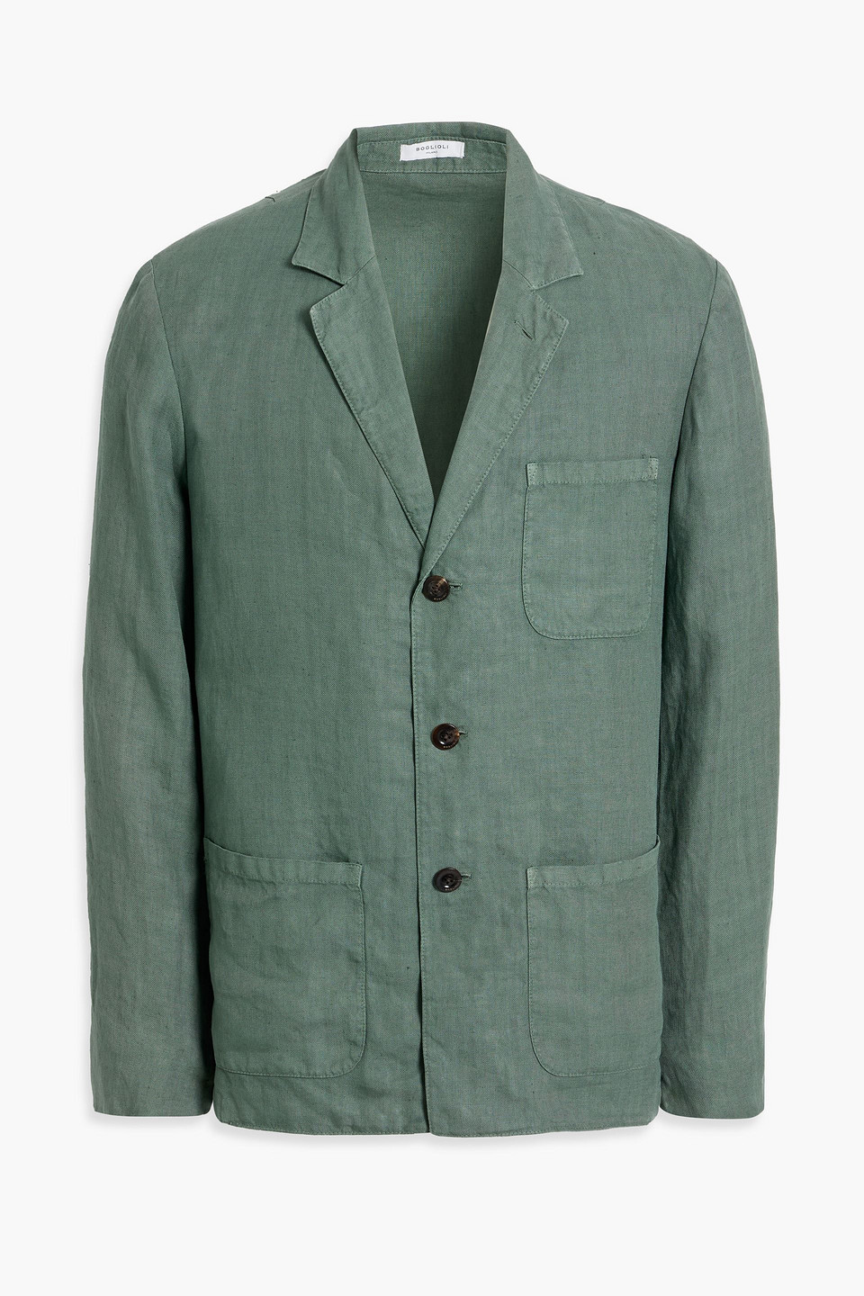 Boglioli Linen Blazer In Grey Green
