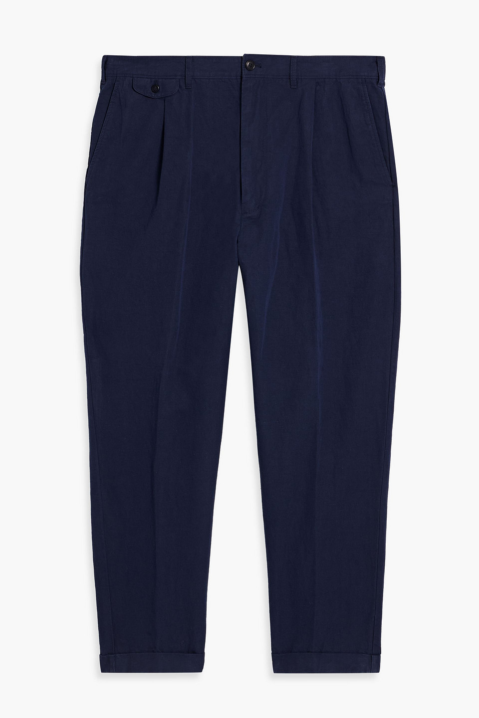 Cotton and linen-blend pants