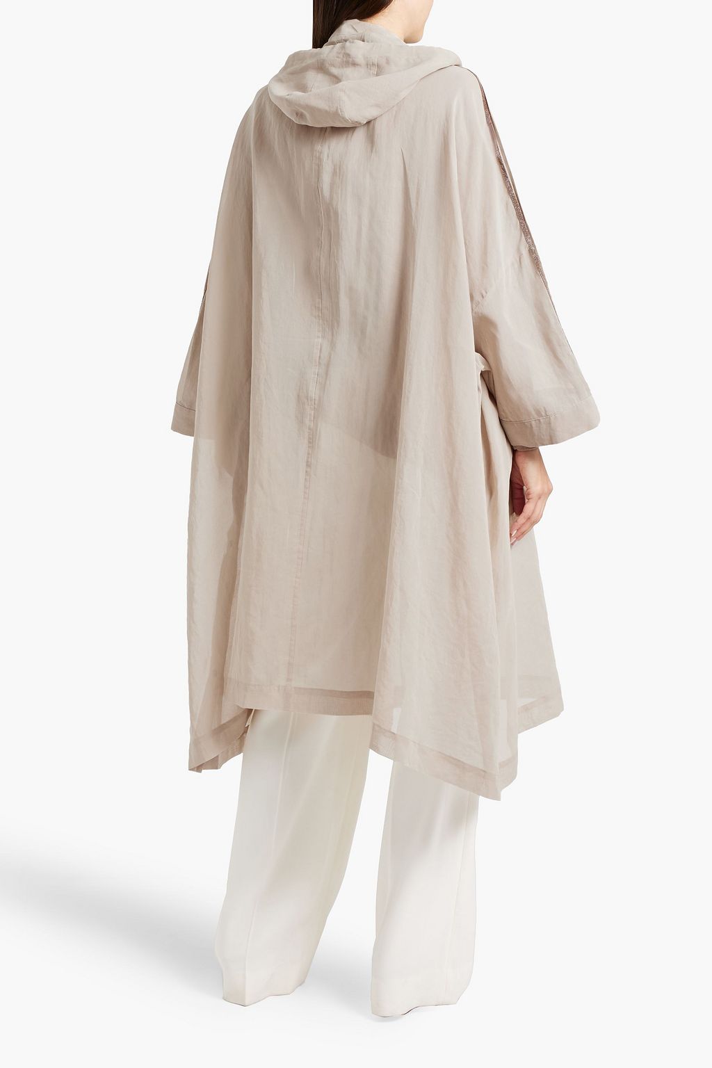 BRUNELLO CUCINELLI Bead-embellished oversized cotton parka
