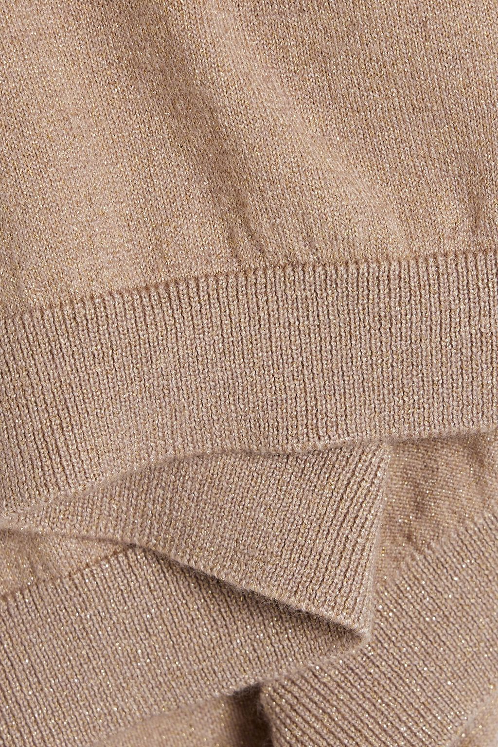 BRUNELLO CUCINELLI Asymmetric metallic cashmere-blend sweater