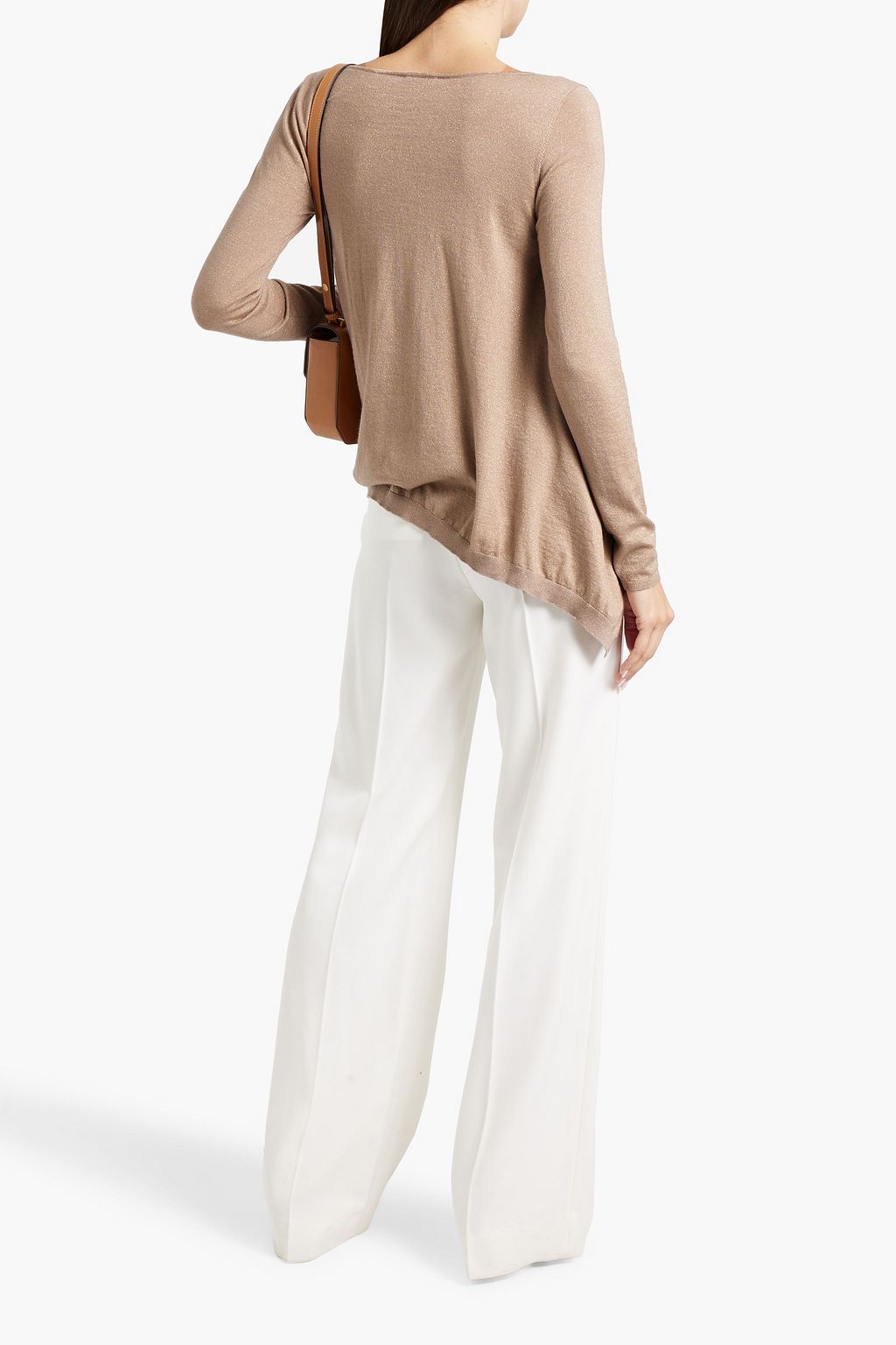 BRUNELLO CUCINELLI Asymmetric metallic cashmere-blend sweater