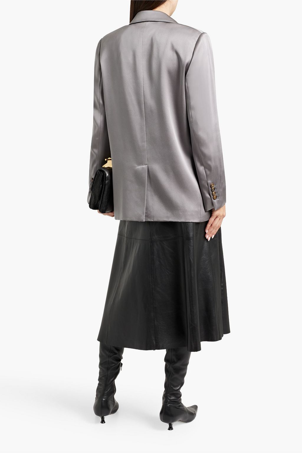 BRUNELLO CUCINELLI Double-breasted silk-satin blazer