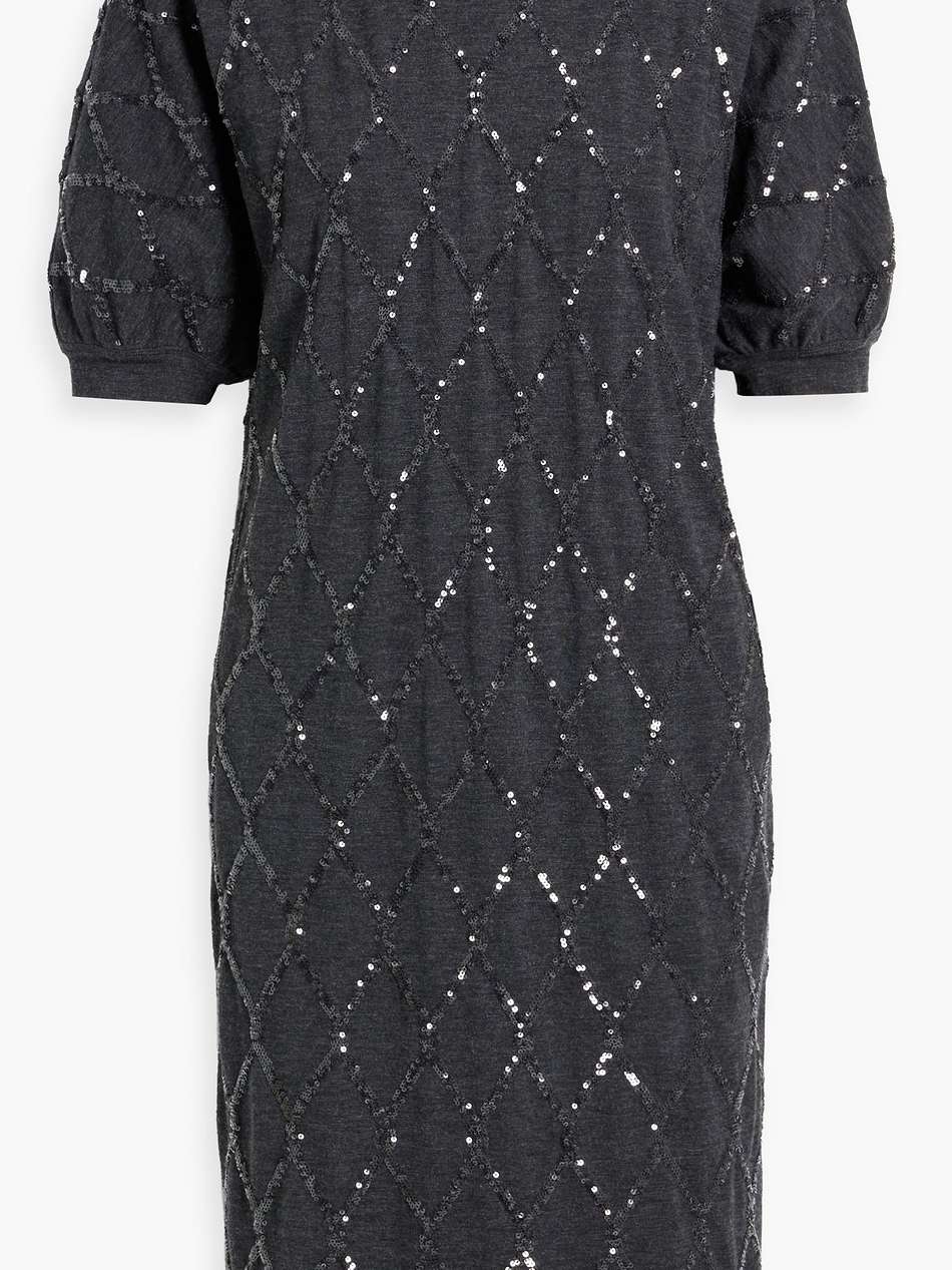 sequin-embellished knitted dress