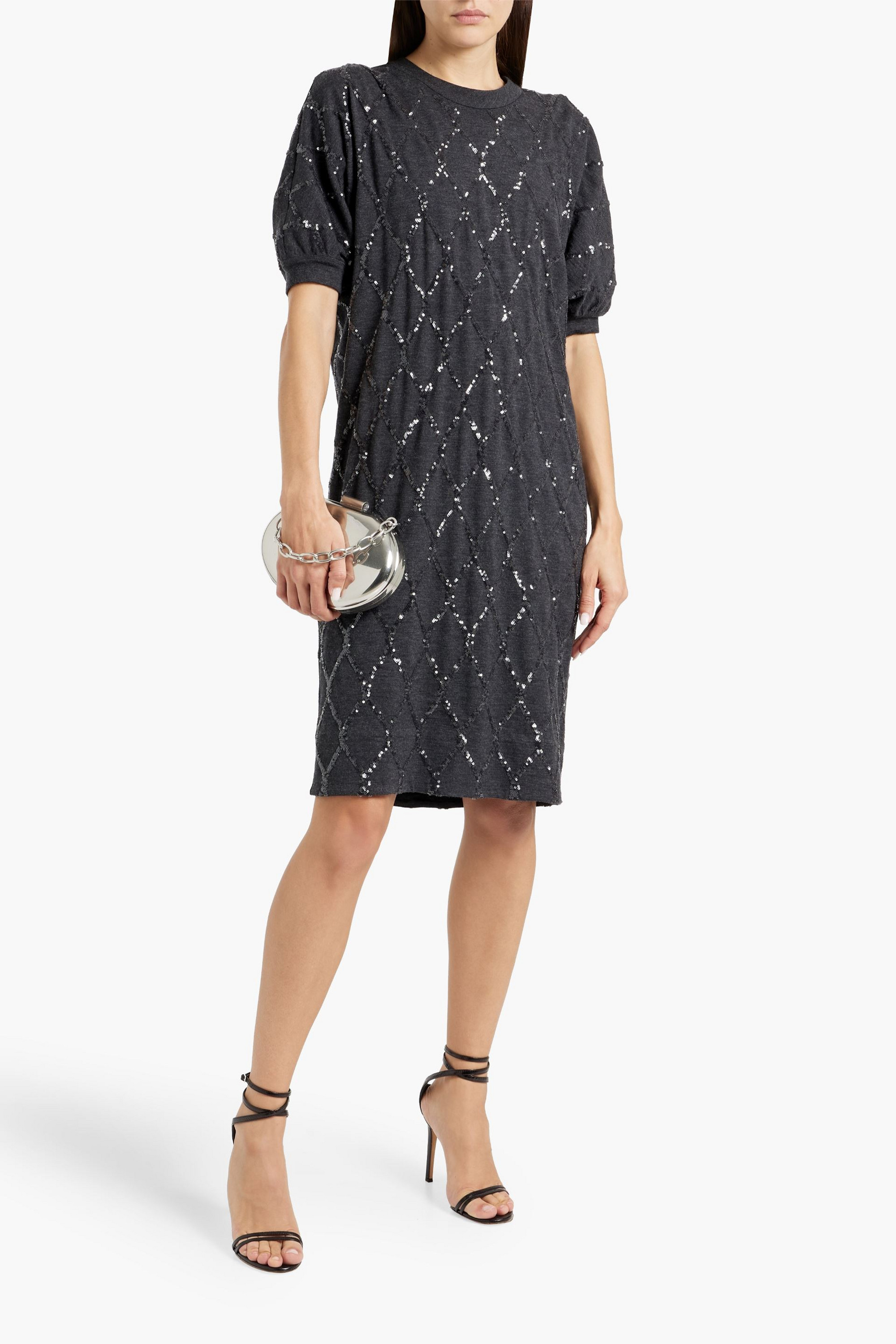 Brunello Cucinelli Sequin-embellished knitted dress