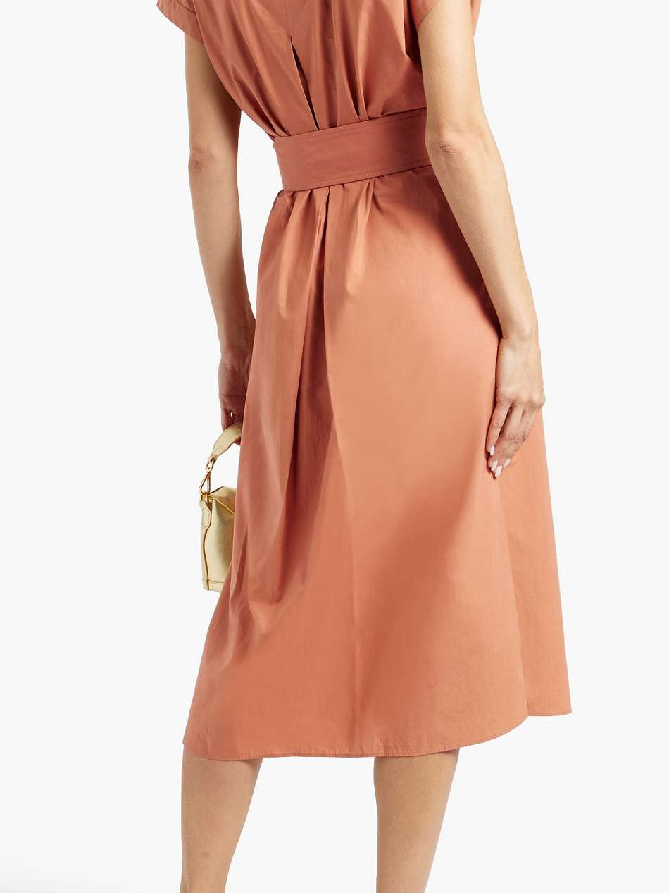 bead-embellished pleated cotton-poplin midi dress