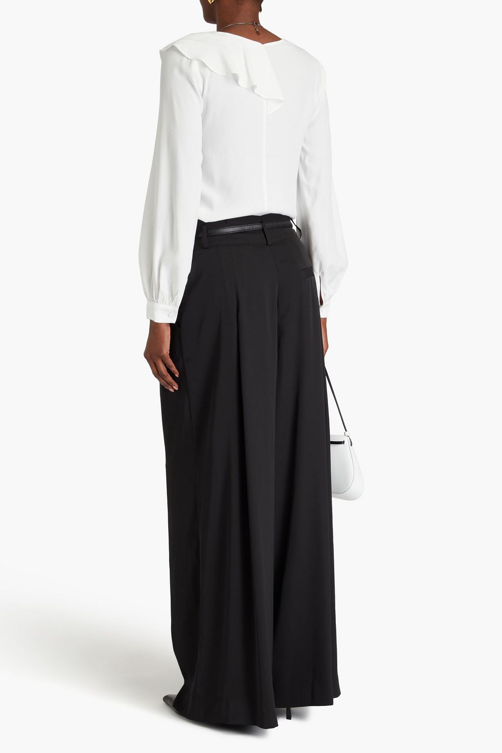 DIANE VON FURSTENBERG Bellini Hose mit weitem Bein aus Crêpe-Satin mit Falten