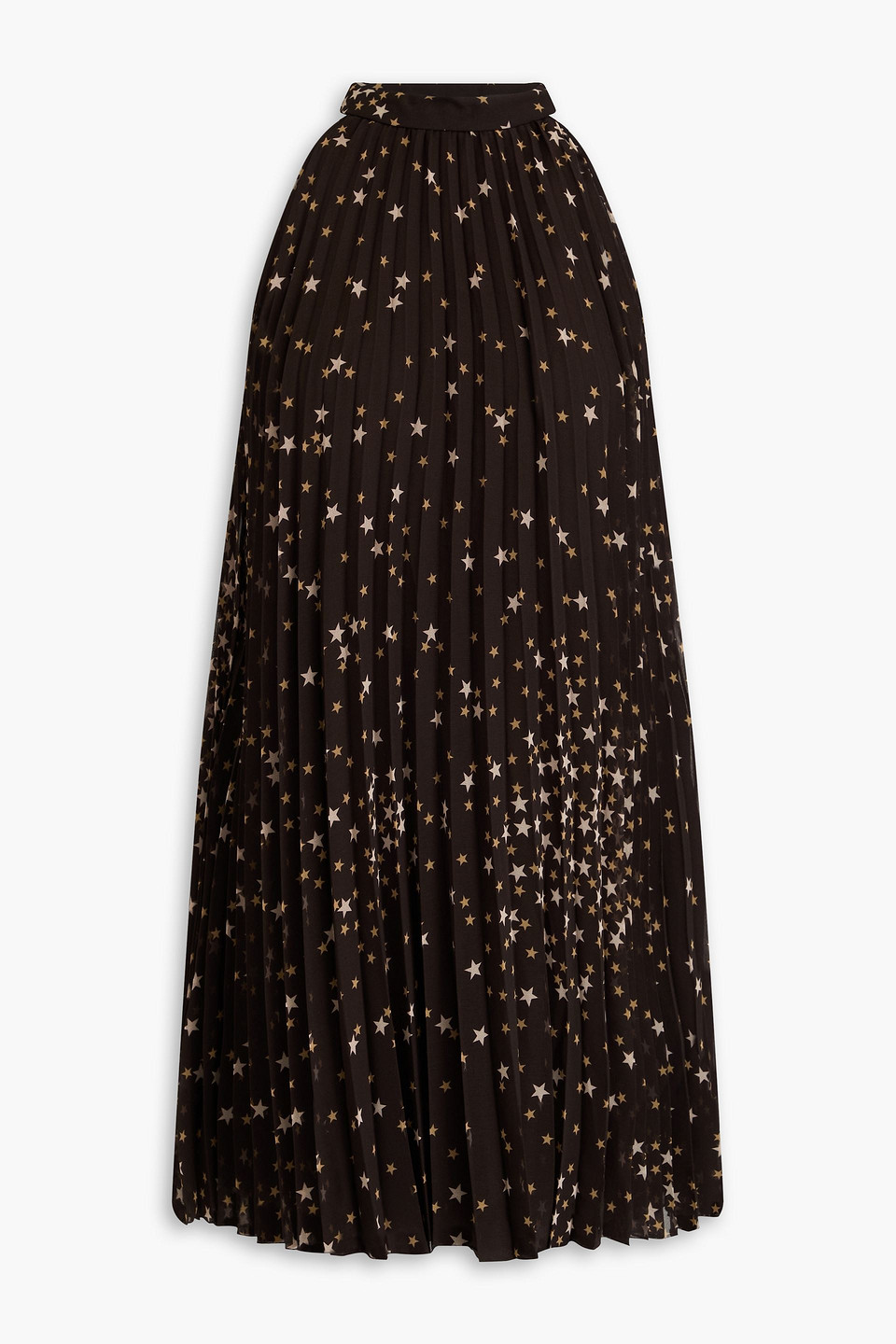 Red Pleated Printed Chiffon Mini Dress