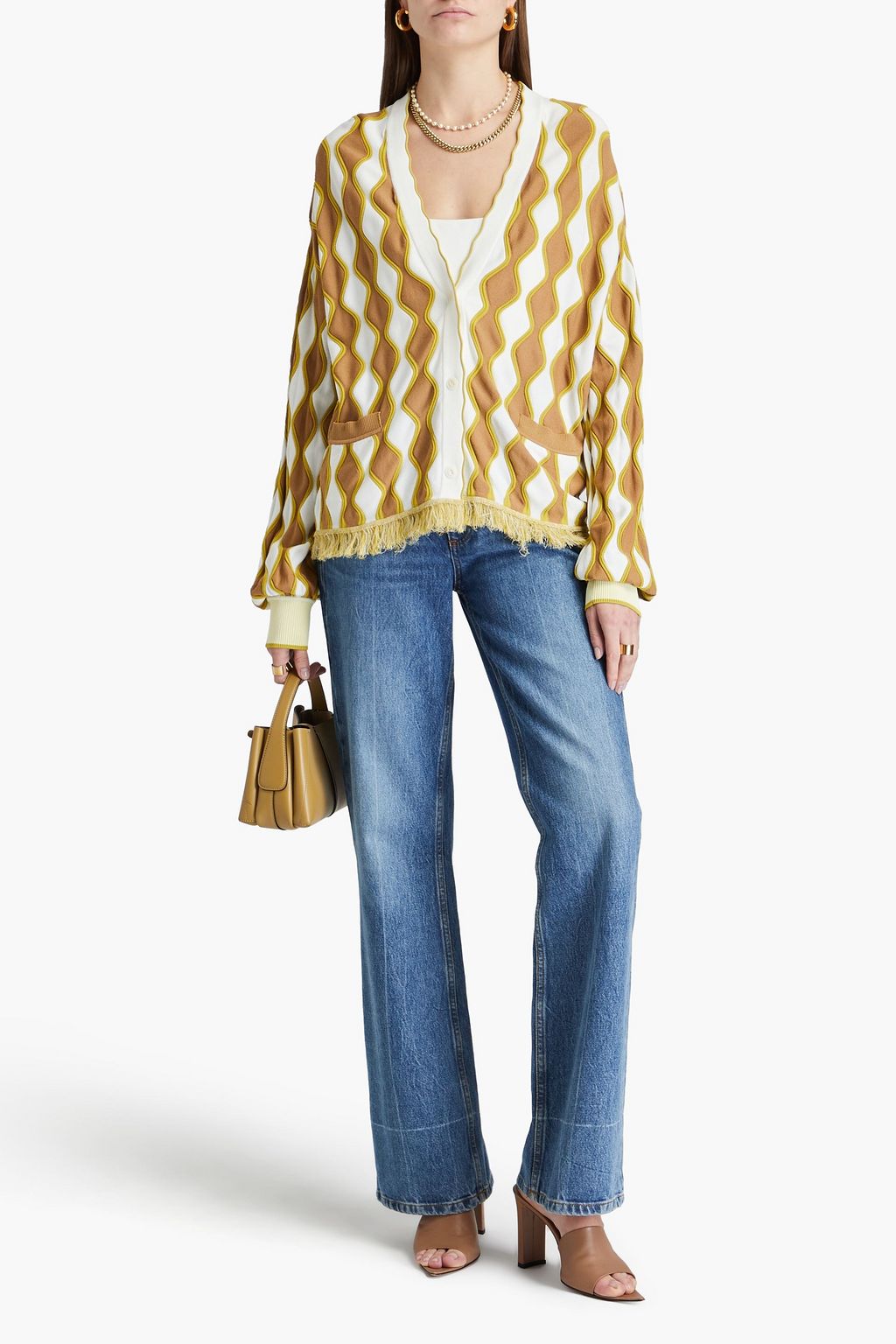 DIANE VON FURSTENBERG كارديغان "لون" بحبكة إنتارسيا