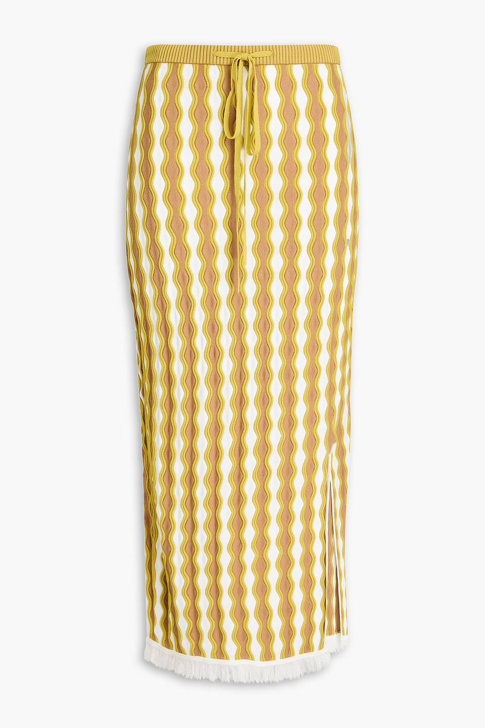 Diane Von Furstenberg Linsina Jacquard-knit Midi Pencil Skirt In Senffarben