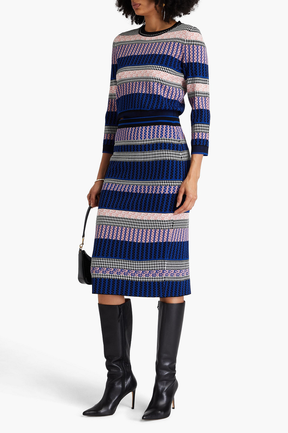 DIANE VON FURSTENBERG BERNARDA JACQUARD-KNIT MIDI SKIRT