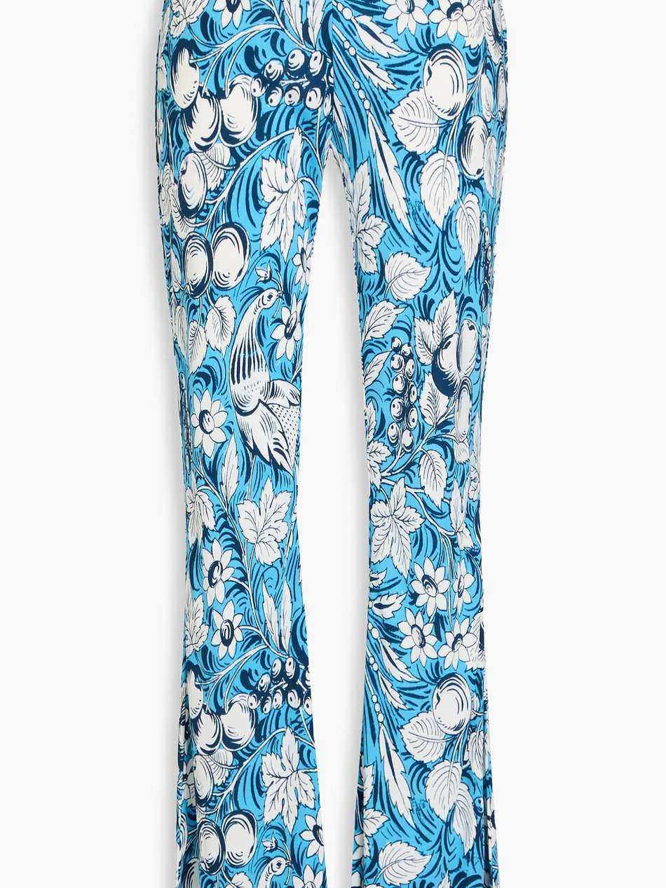brooklyn floral-print jersey flared pants