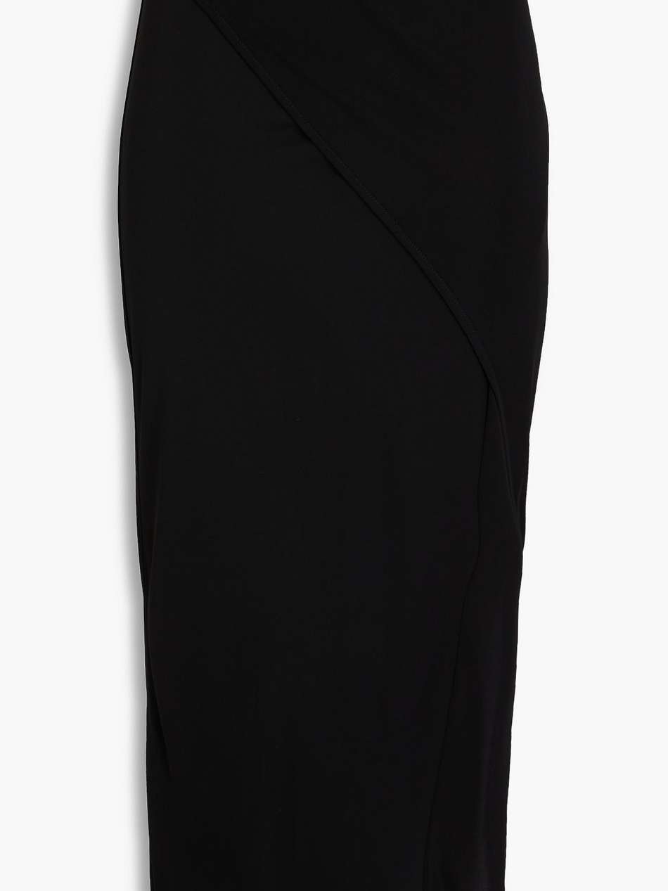 archer wrap-effect jersey midi skirt