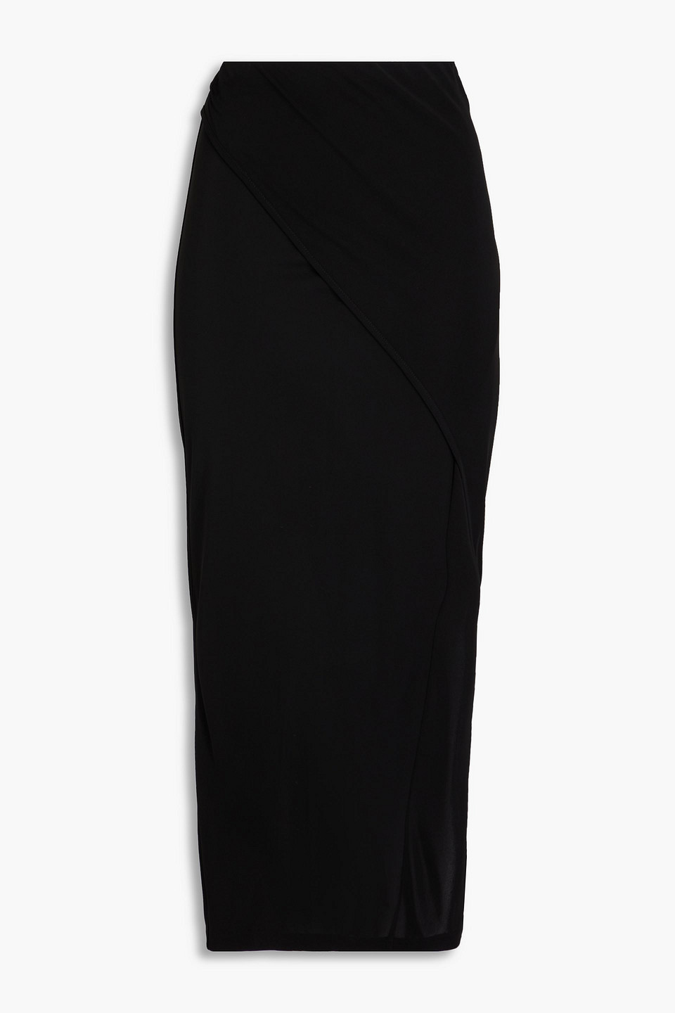 Diane Von Furstenberg Archer Wrap-effect Jersey Midi Skirt In Schwarz
