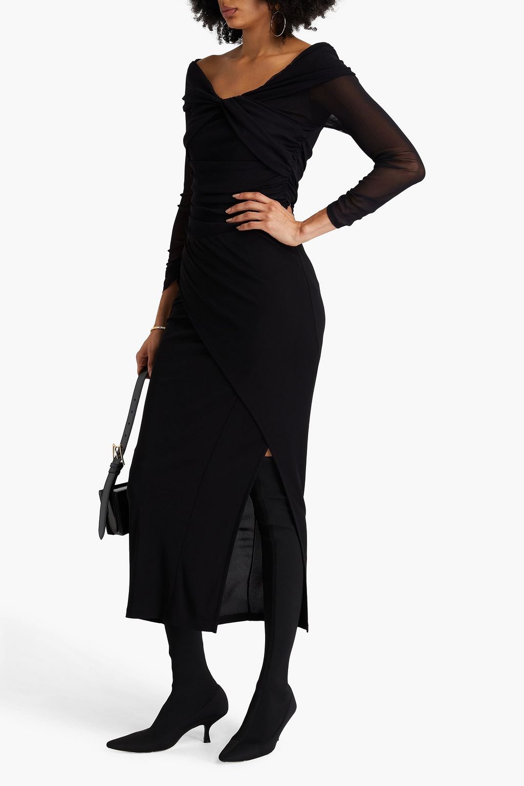 DIANE VON FURSTENBERG تنورة Archer متوسطة الطول بتصميم ملفوف من الجيرسي